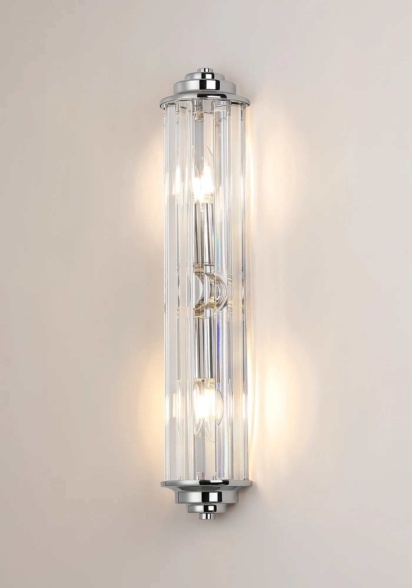 Fratton 2 Light Crystal Wall IP44 - Polished Chrome & Clear Crystal