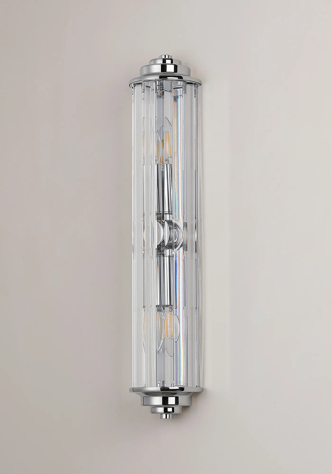 Fratton 2 Light Crystal Wall IP44 - Polished Chrome & Clear Crystal