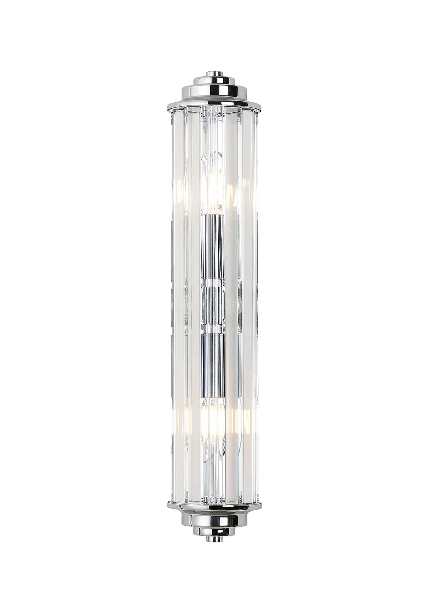 Fratton 2 Light Crystal Wall IP44 - Polished Chrome & Clear Crystal