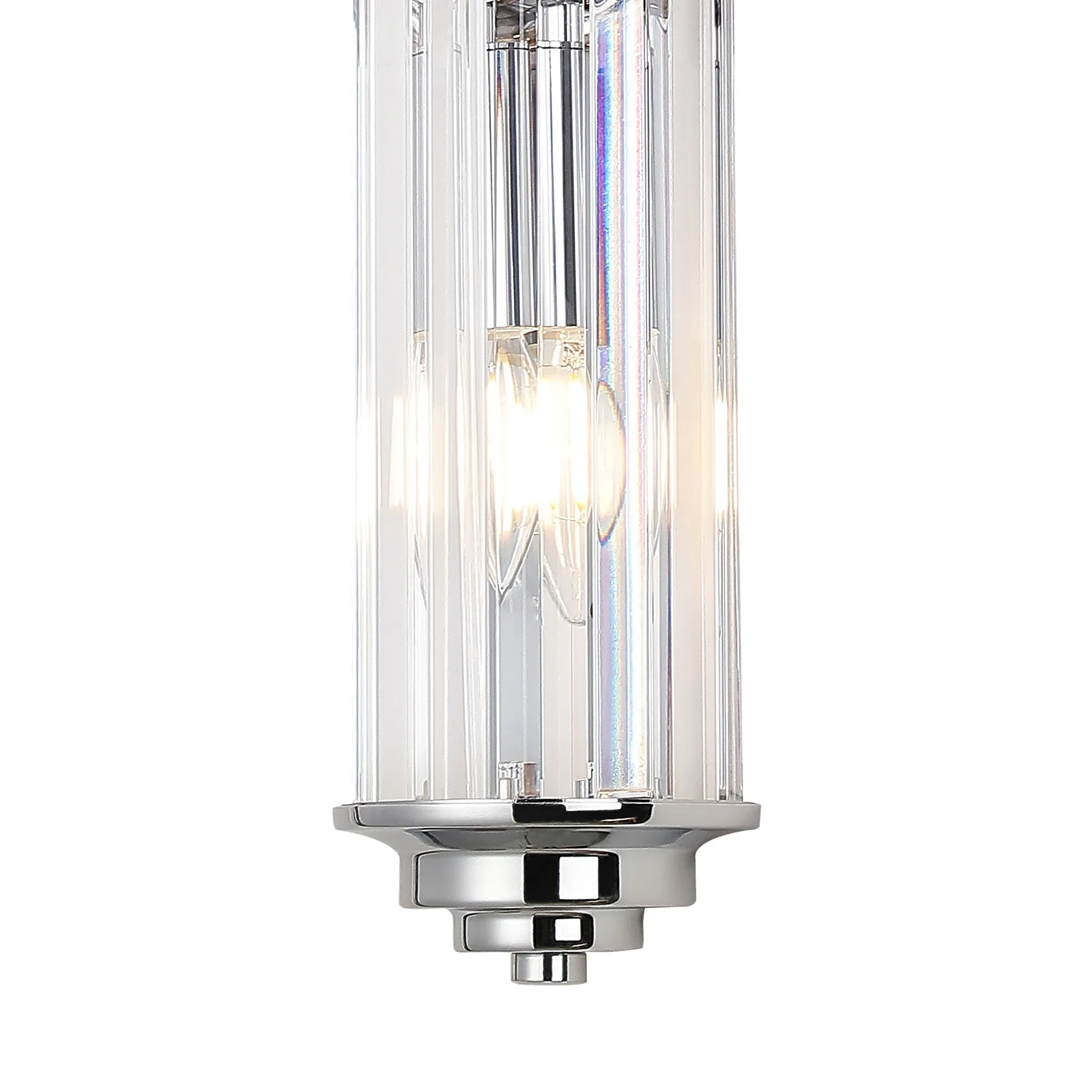 Fratton 2 Light Crystal Wall IP44 - Polished Chrome & Clear Crystal