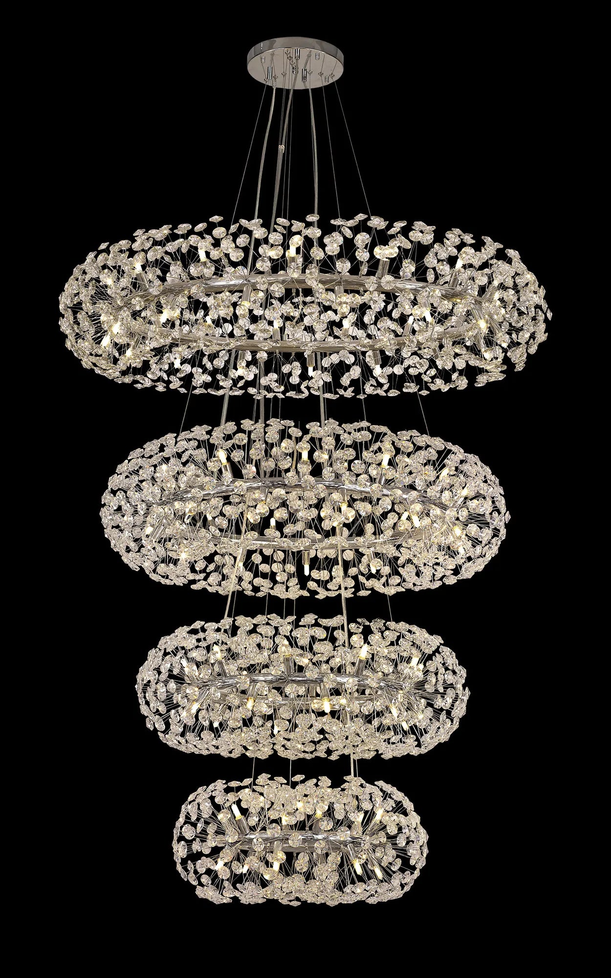 Grosvenor 4 Tier 30 Light Chandelier - Polished Chrome & Crystal