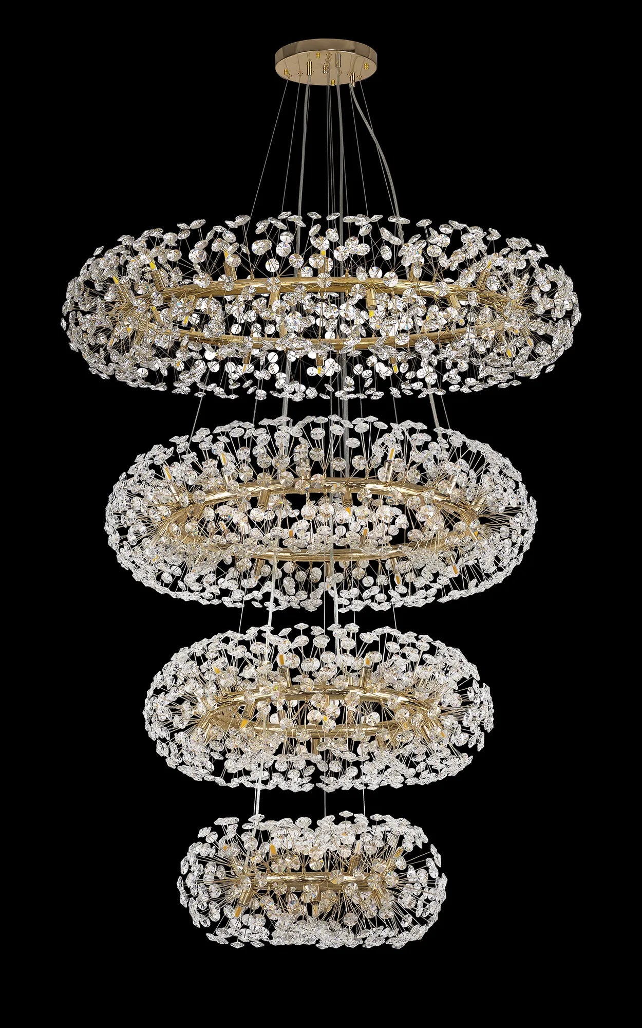 Grosvenor 4 Tier 30 Light Chandelier - French Gold & Crystal