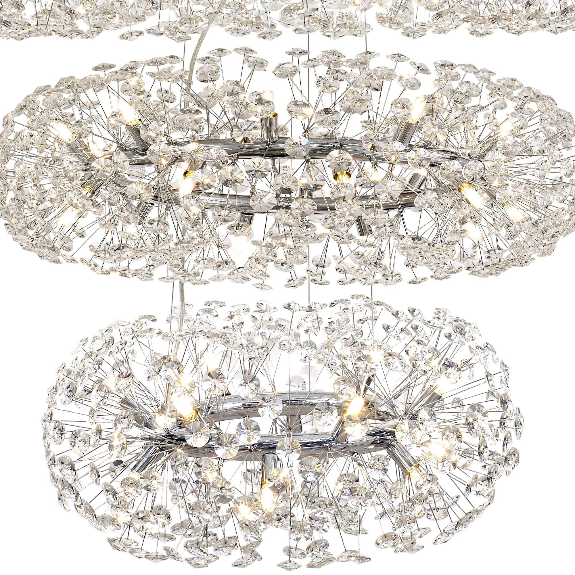 Grosvenor 5 Tier 36 Light Chandelier - Polished Chrome & Crystal