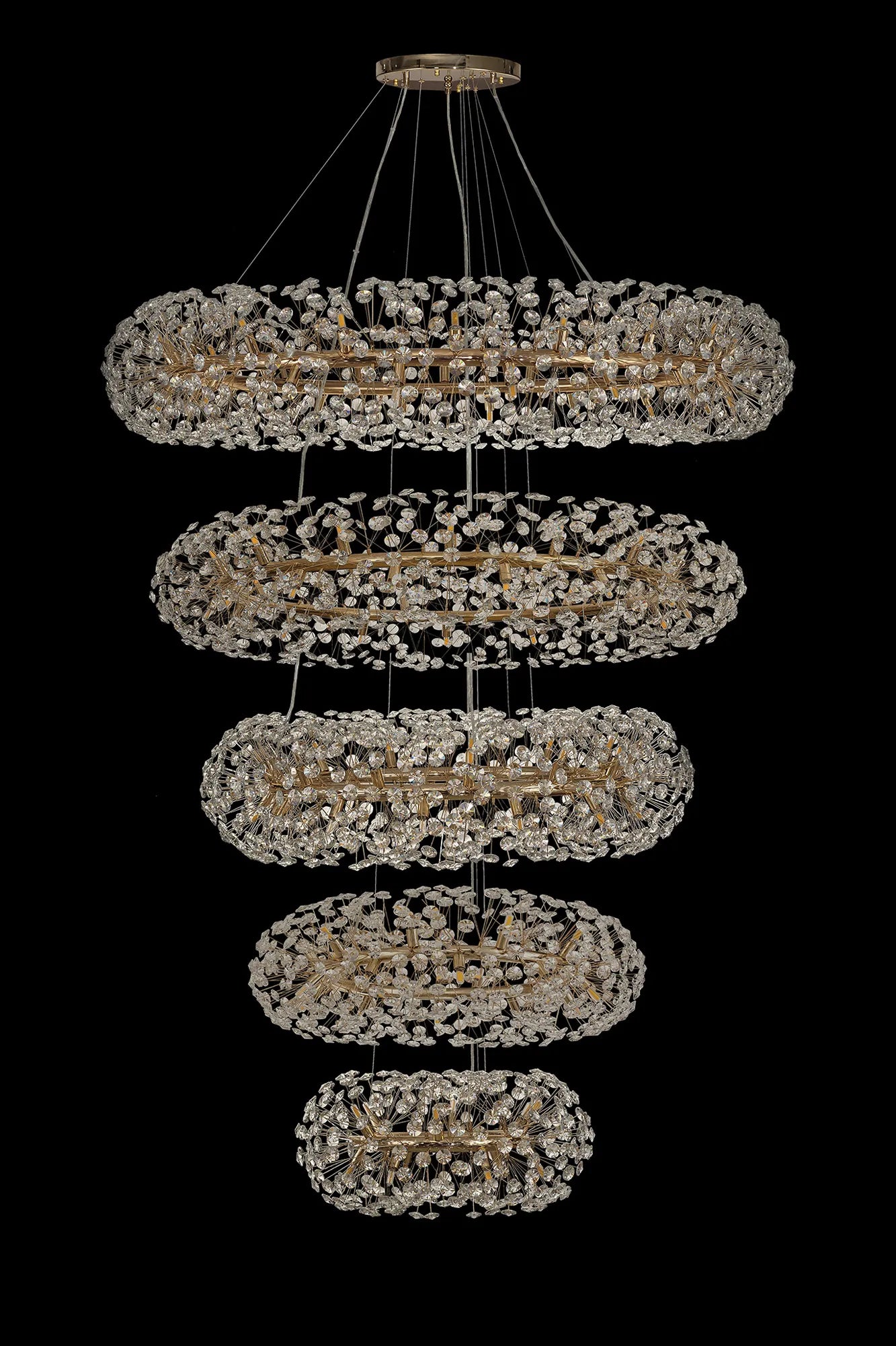 Grosvenor 5 Tier 36 Light Chandelier - French Gold & Crystal