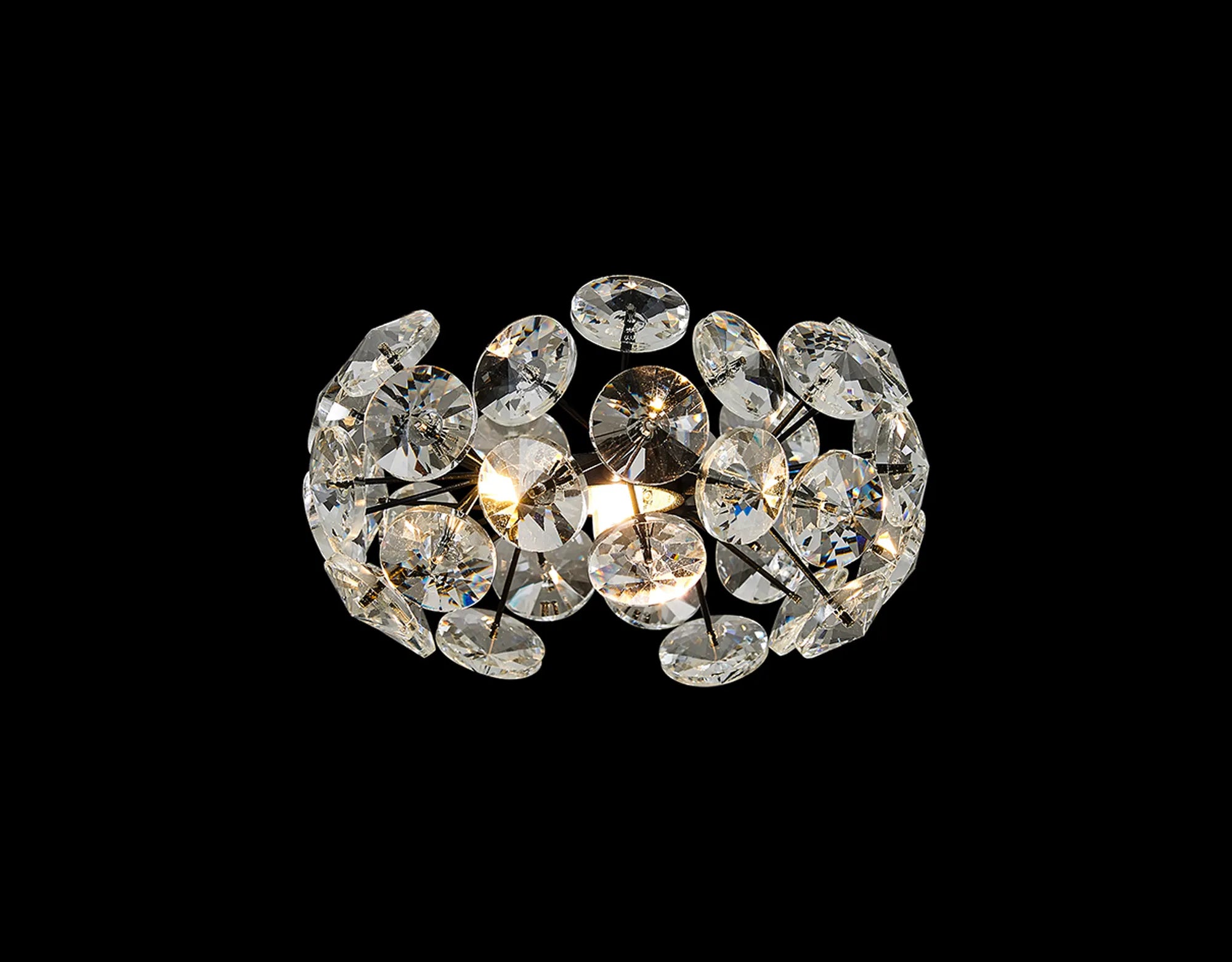 Grosvenor Non-Electric Shade (A) - Satin Black & Crystal