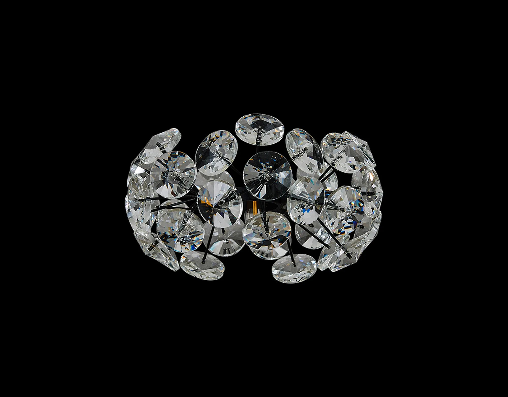 Grosvenor Non-Electric Shade (A) - Satin Black & Crystal