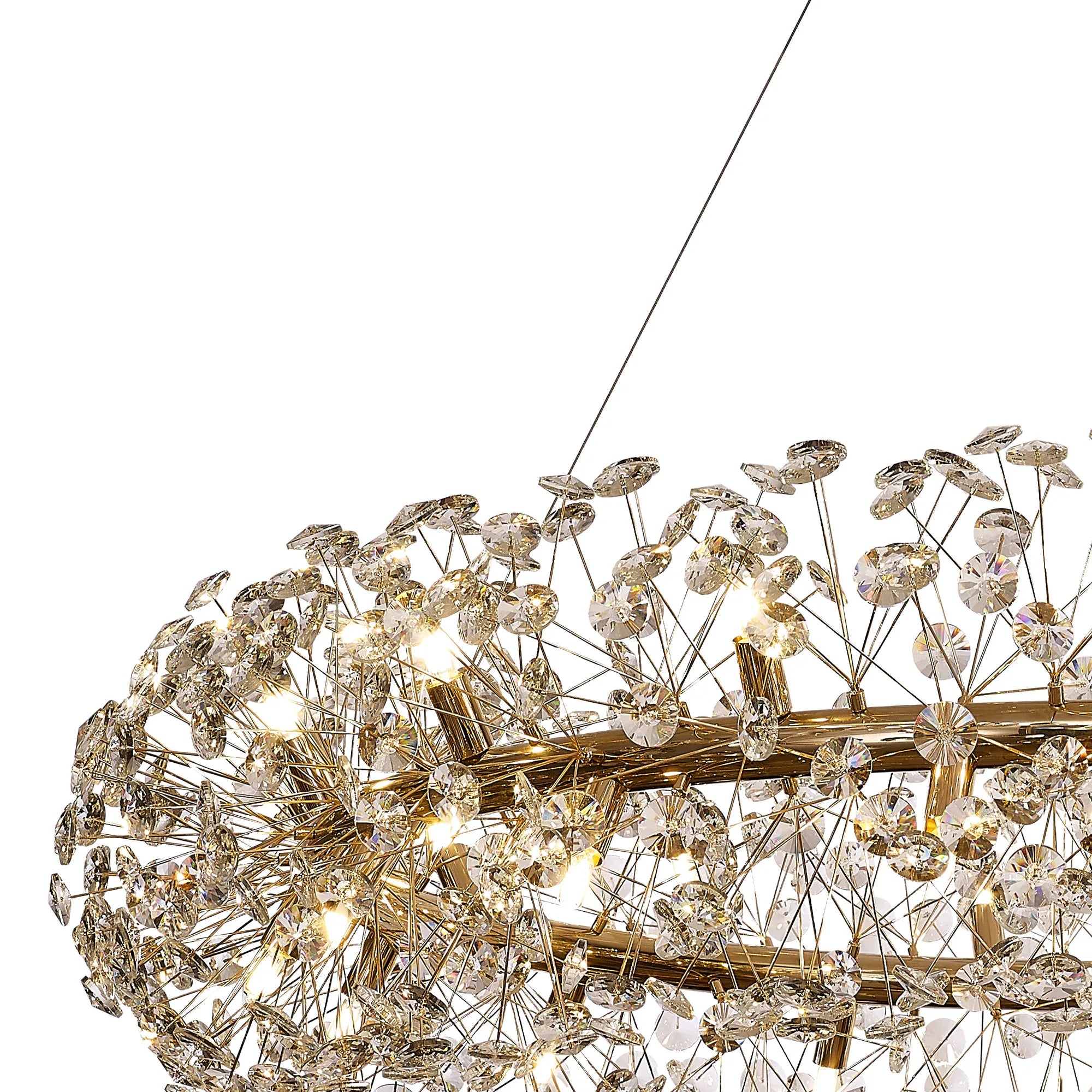 Grosvenor 1.2m Ring Pendant 30 Light Chandelier - French Gold