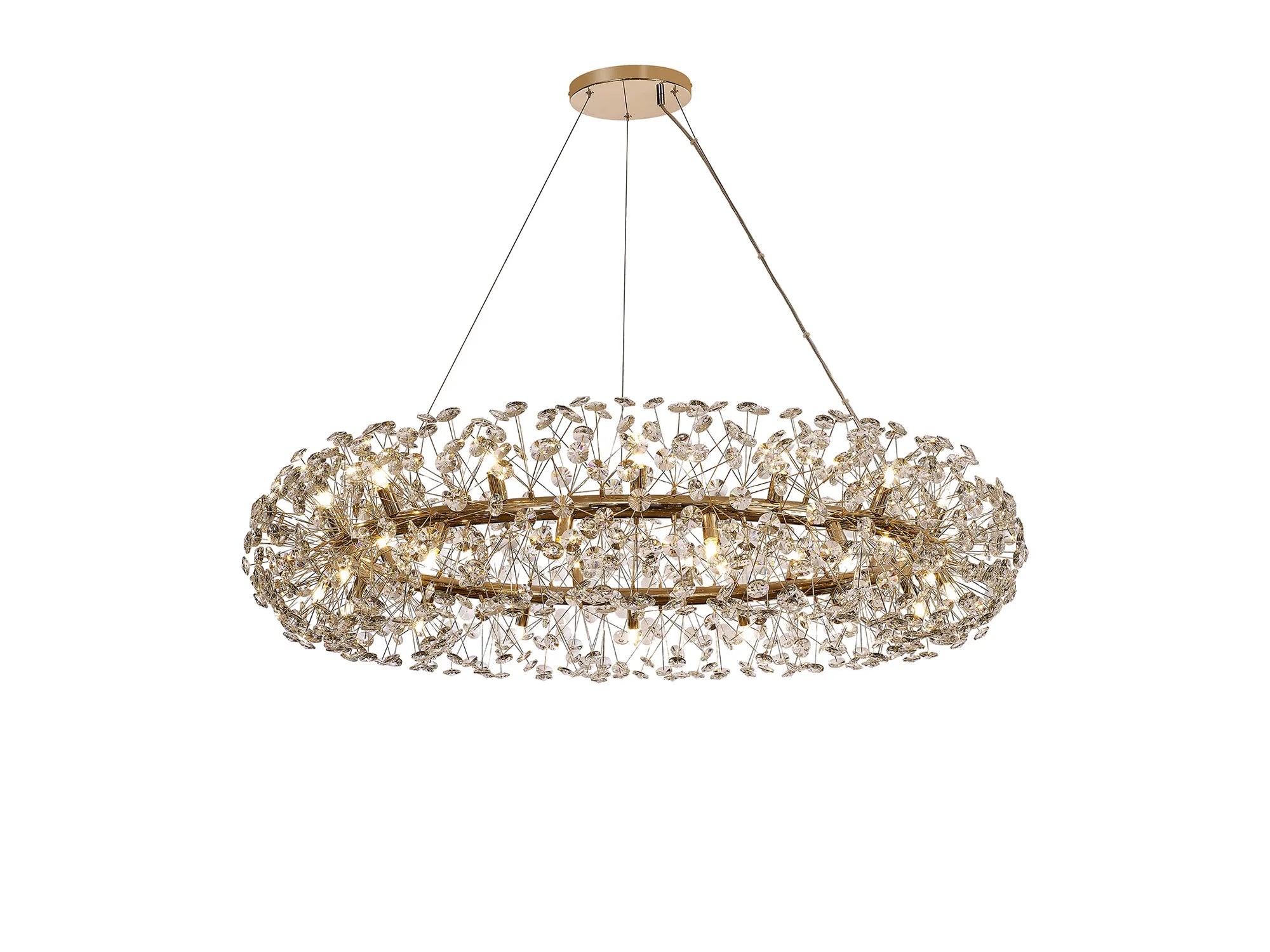 Grosvenor 1.2m Ring Pendant 30 Light Chandelier - French Gold