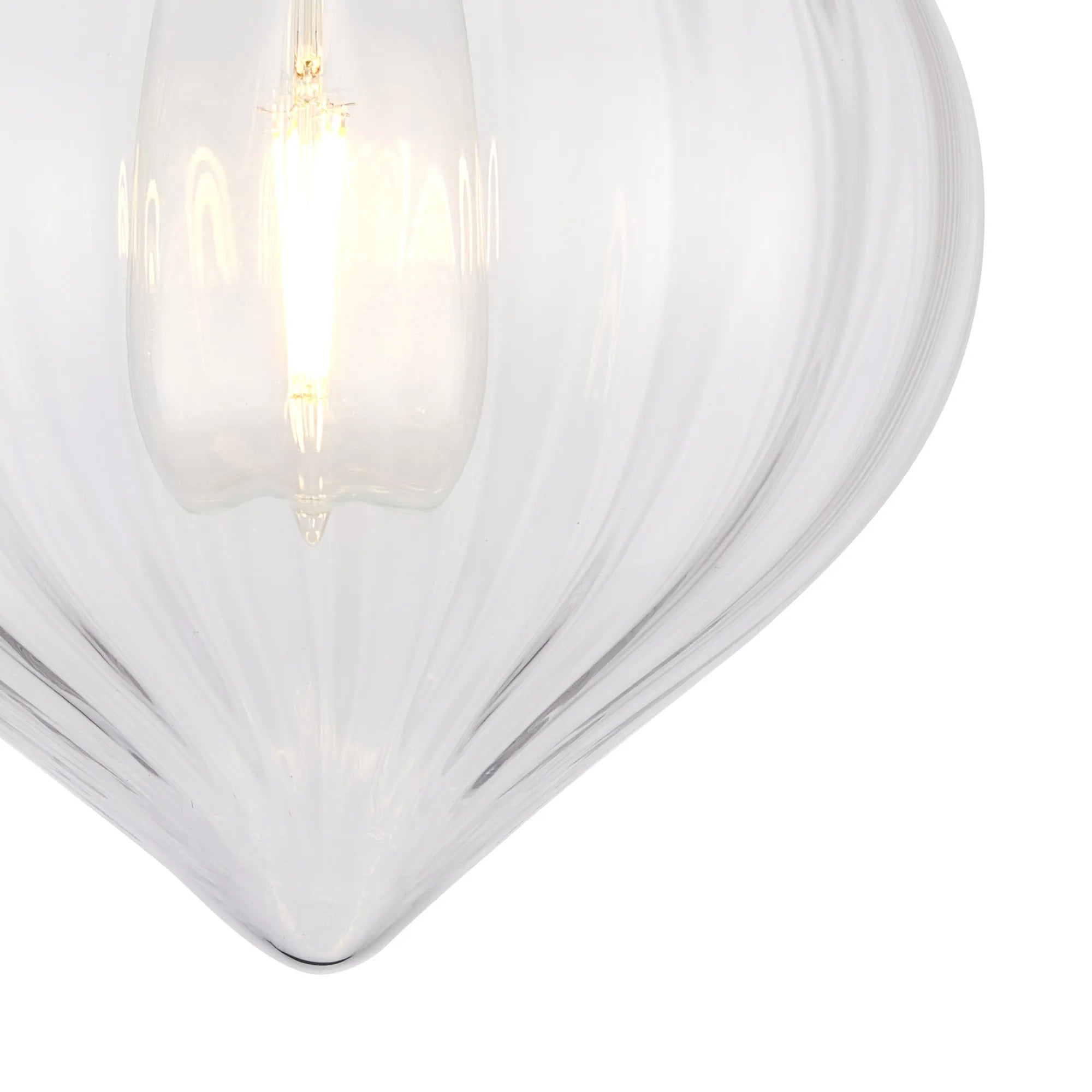 Grove Flush Ceiling Light with Flower Bud Shade - Satin Black & Clear