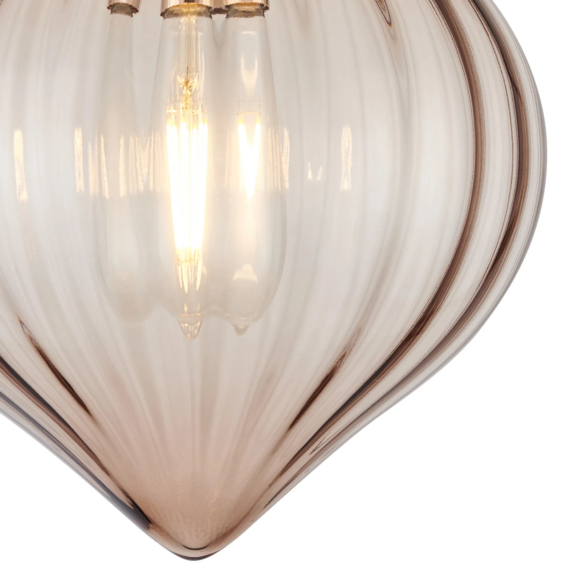 Grove Flush Ceiling Light with Flower Bud Shade - French Gold & Cognac