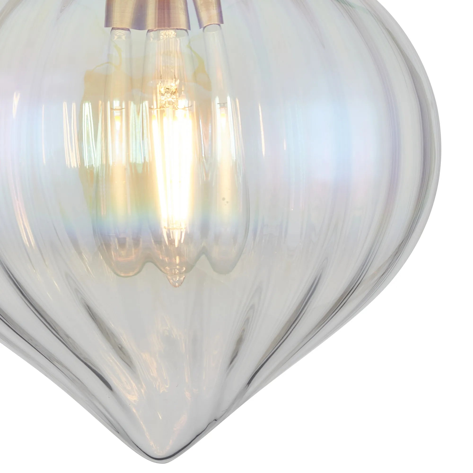 Grove Wall Light with Flower Bud Shade - Antique Brass & Iridescent Faded