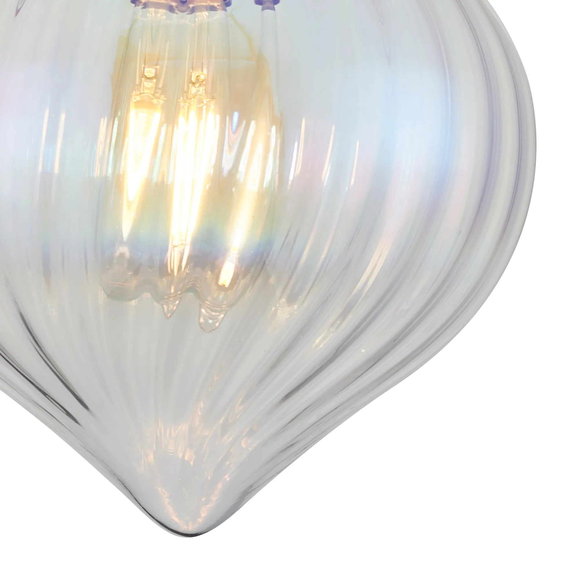 Grove Wall Light with Flower Bud Shade - Satin Black & Iridescent Faded