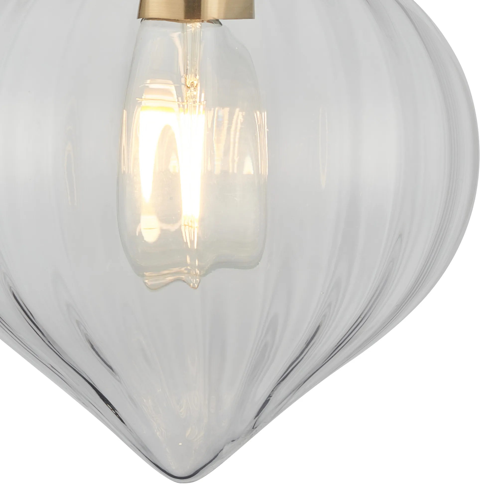 Grove Wall Light with Flower Bud Shade - Brass & Clear