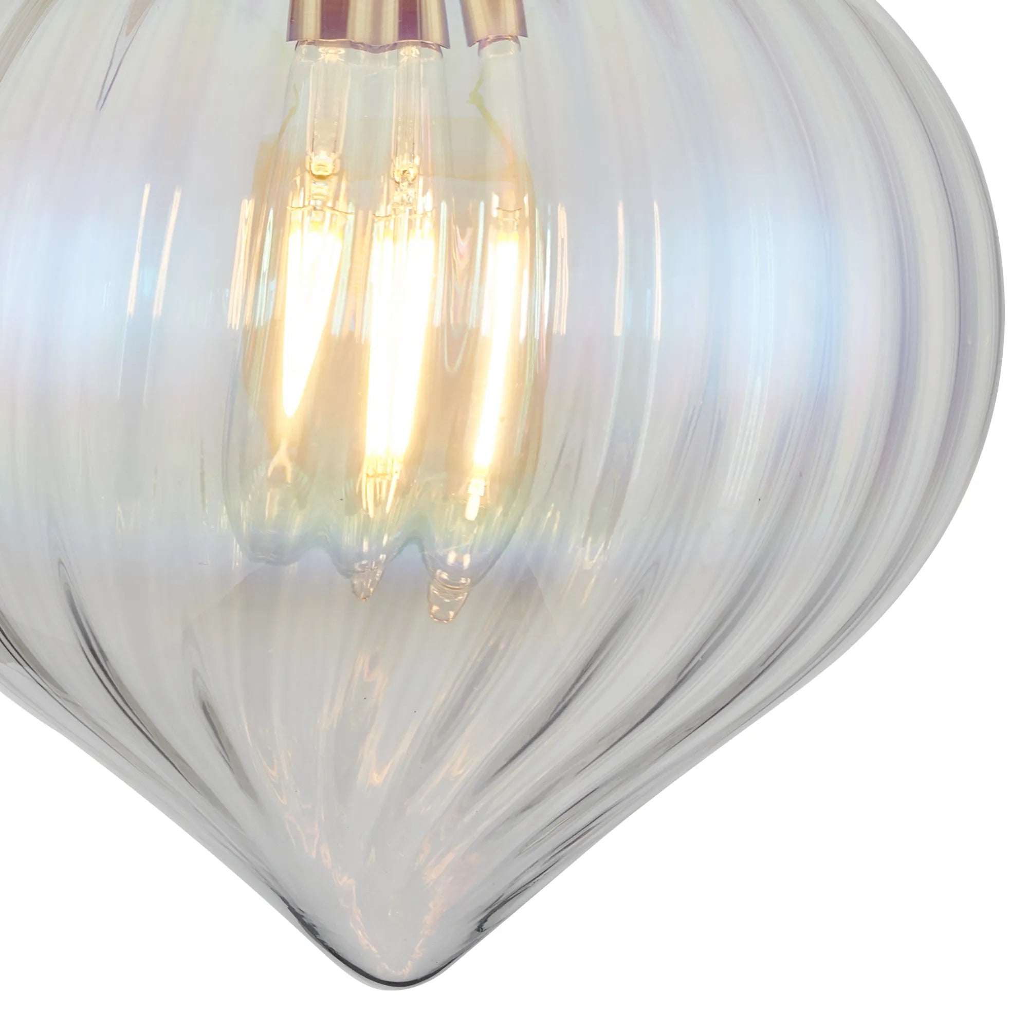 Grove Wall Light with Flower Bud Shade - Brass & Iridescent Faded