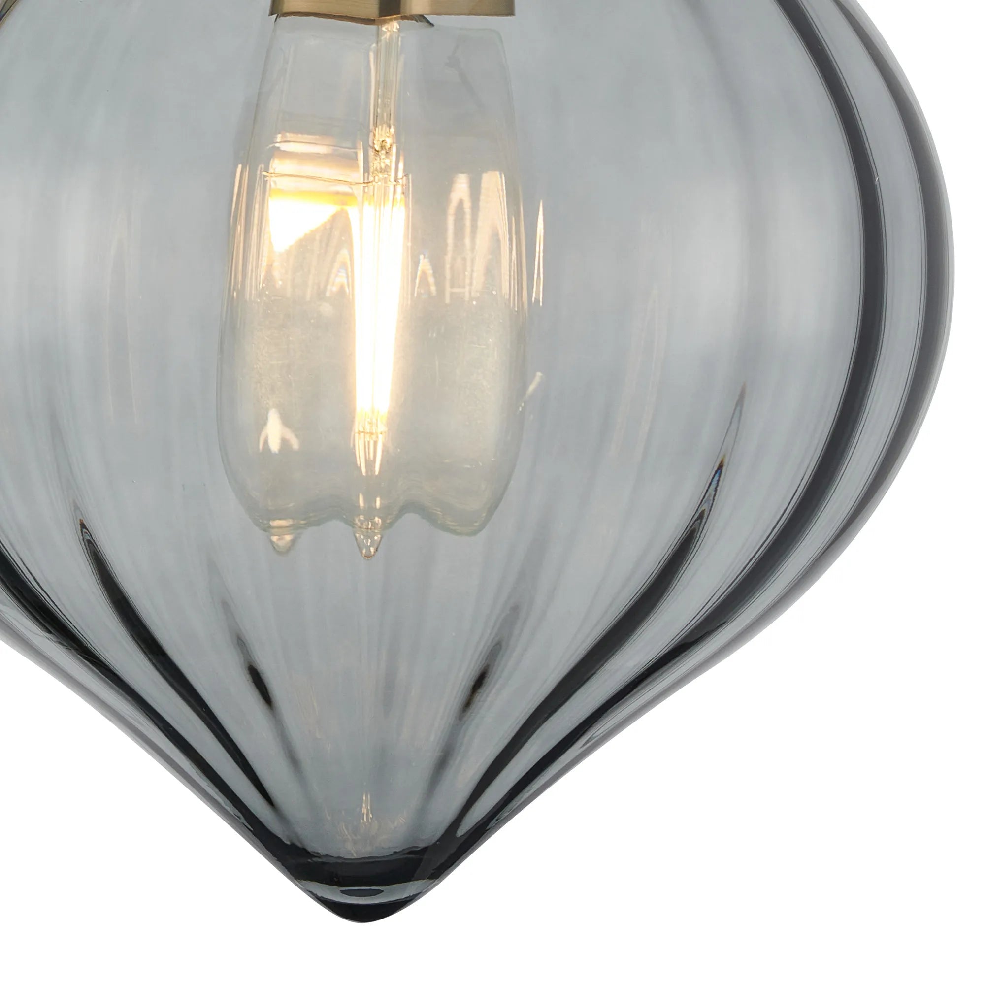 Grove Wall Light with Flower Bud Shade - Brass & Smoke