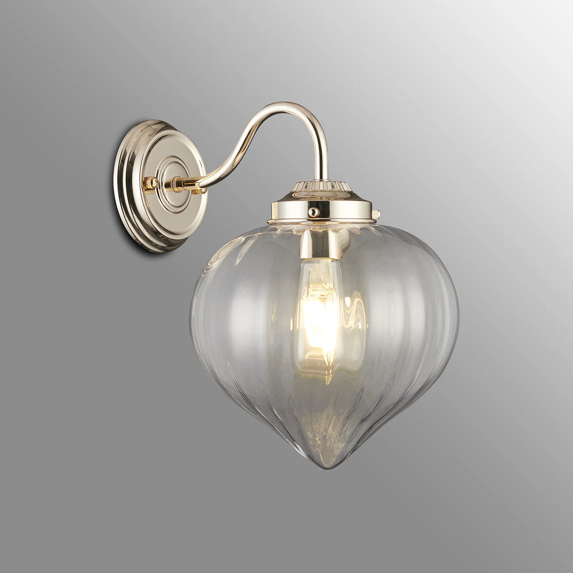 Grove Wall Light with Flower Bud Shade - French Gold & Clear