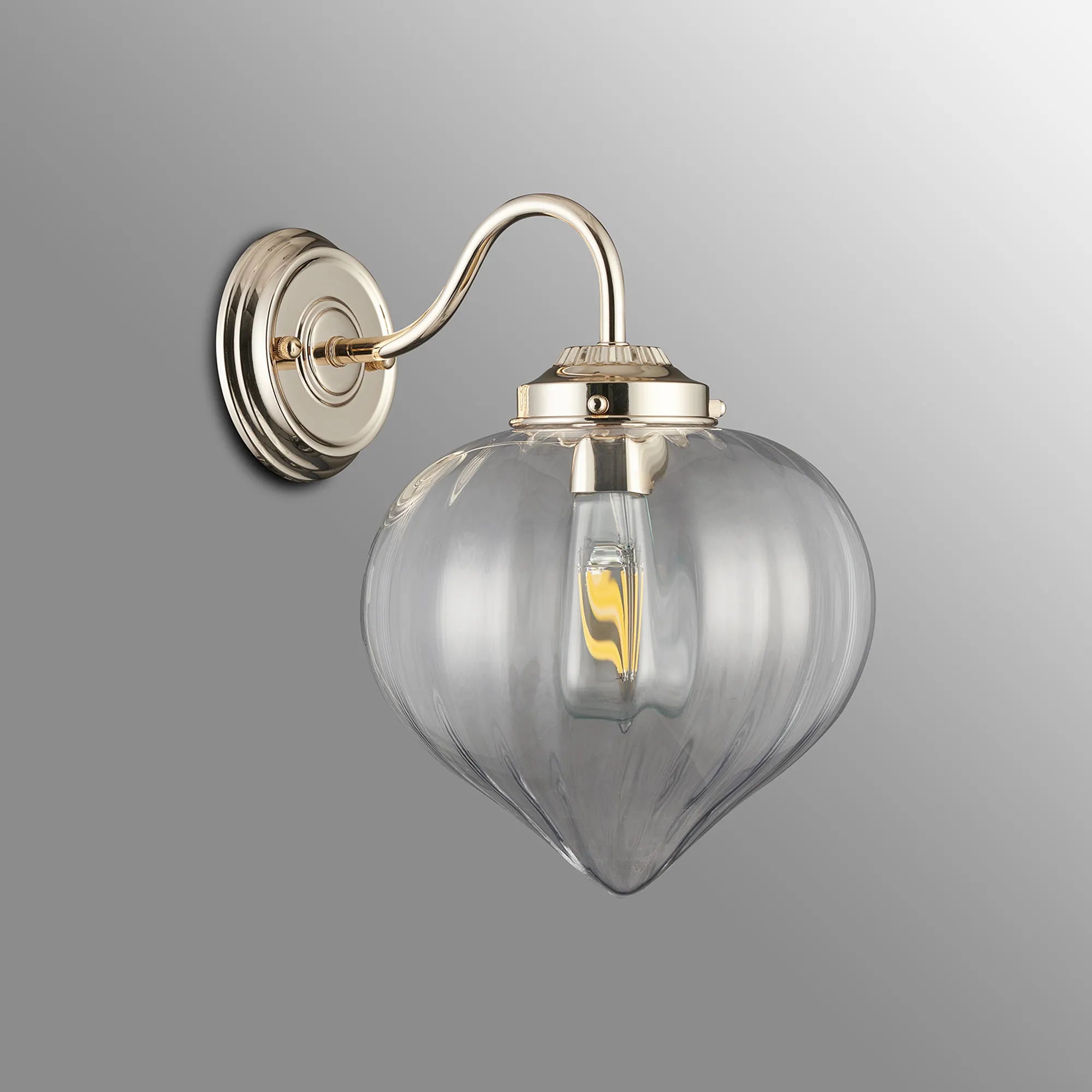 Grove Wall Light with Flower Bud Shade - French Gold & Clear