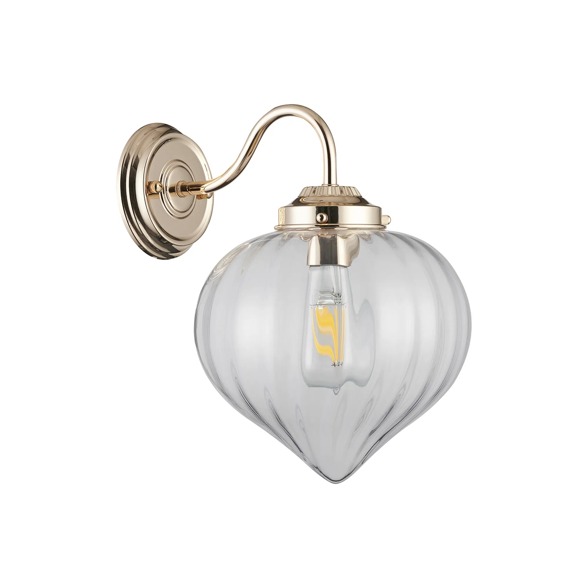 Grove Wall Light with Flower Bud Shade - French Gold & Clear