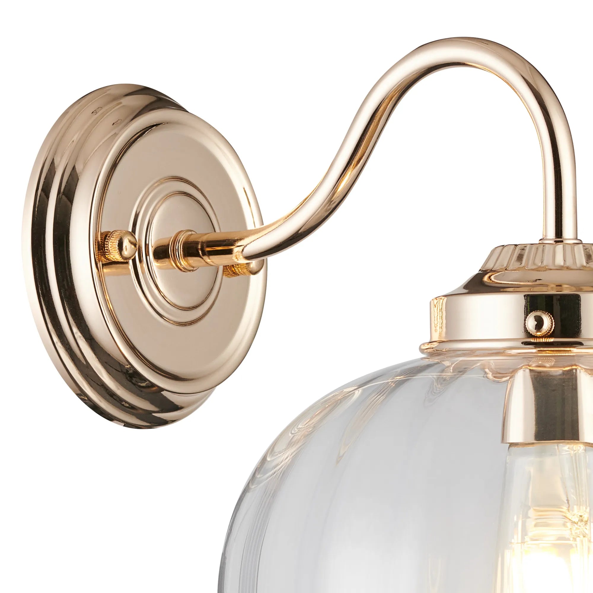 Grove Wall Light with Flower Bud Shade - French Gold & Clear