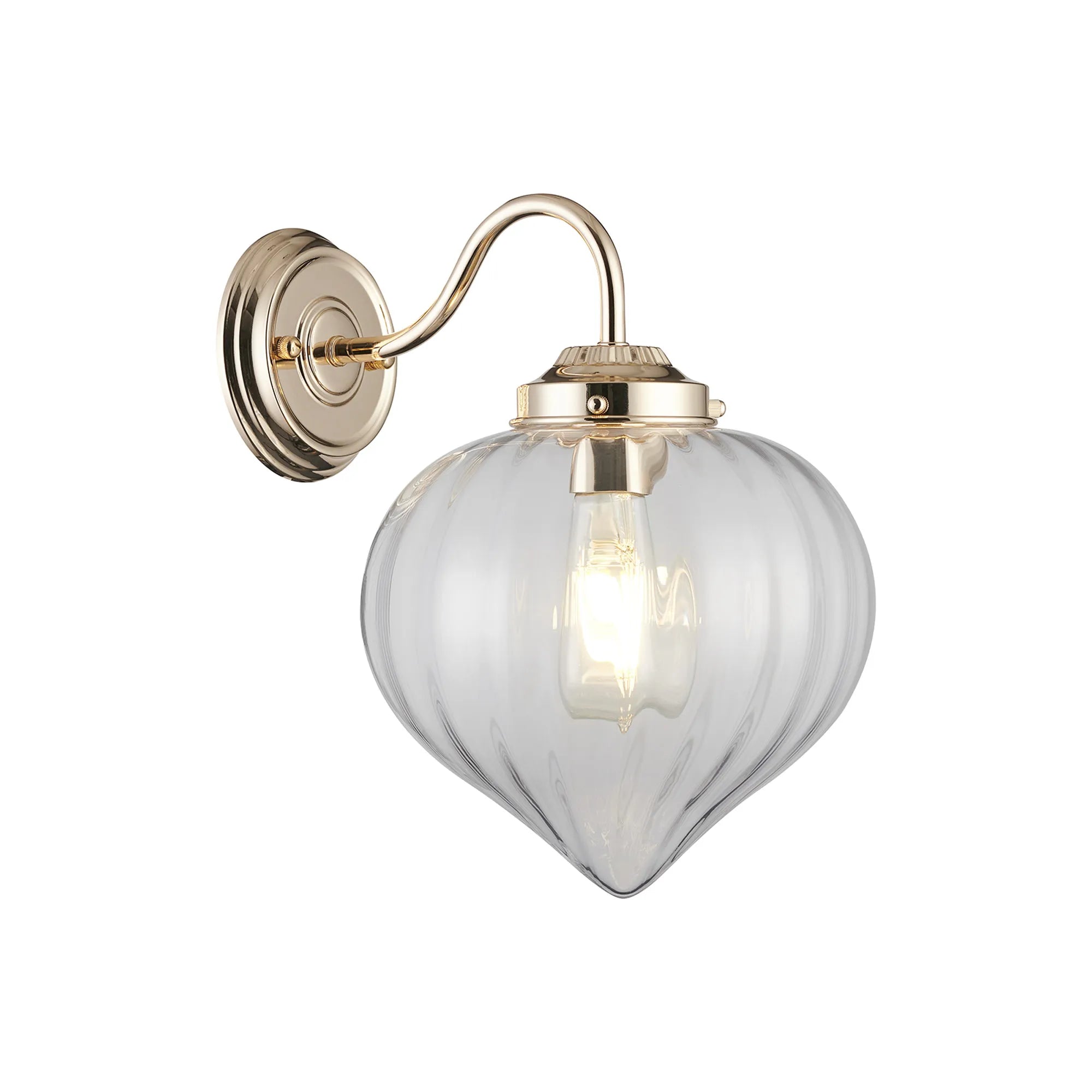 Grove Wall Light with Flower Bud Shade - French Gold & Clear