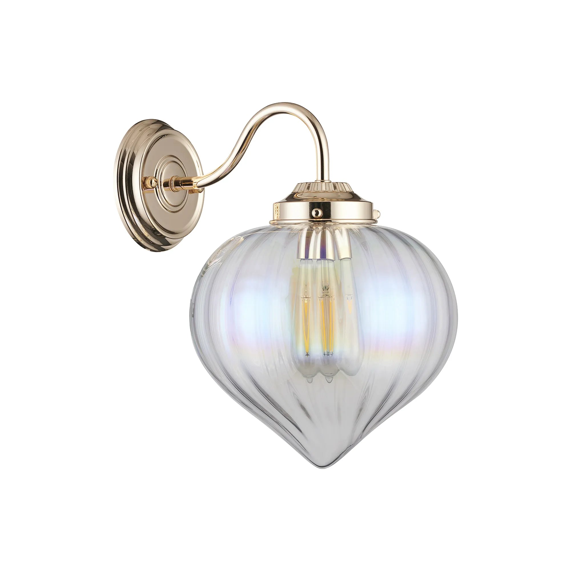 Grove Wall Light with Flower Bud Shade - French Gold & Iridescent Faded
