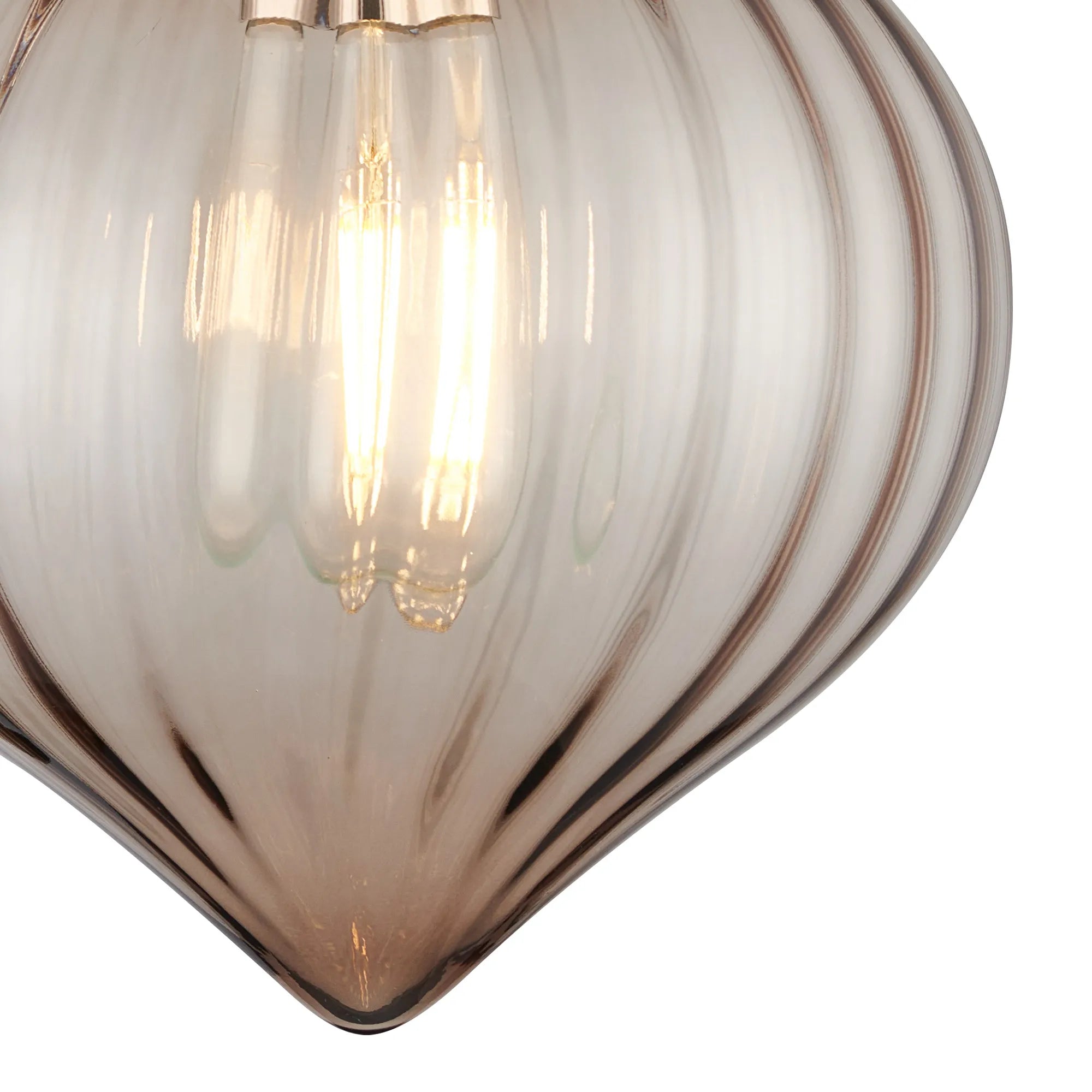 Grove Wall Light with Flower Bud Shade - Polished Nickel & Cognac