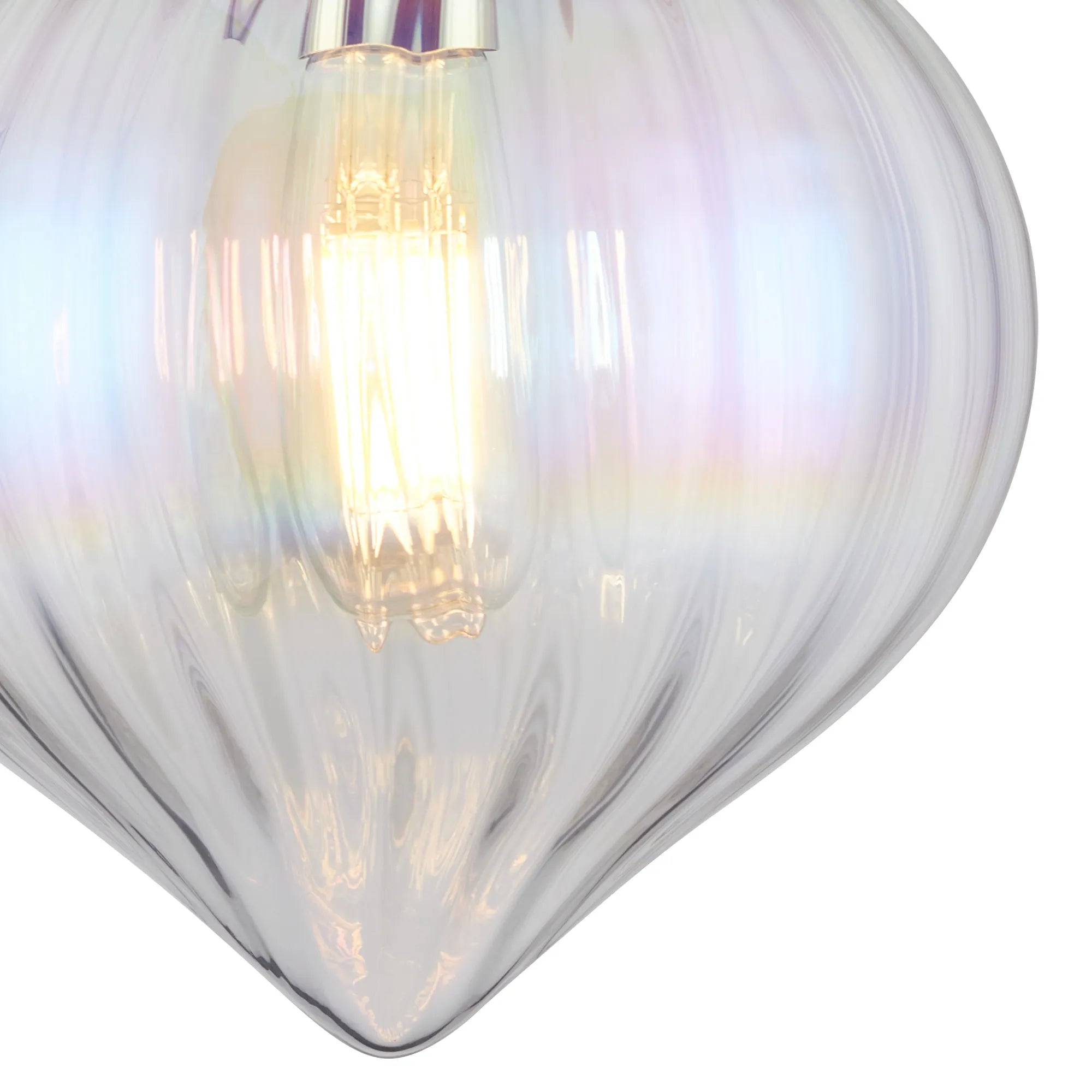 Grove Wall Light with Flower Bud Shade - Polished Nickel & Iridescent Faded