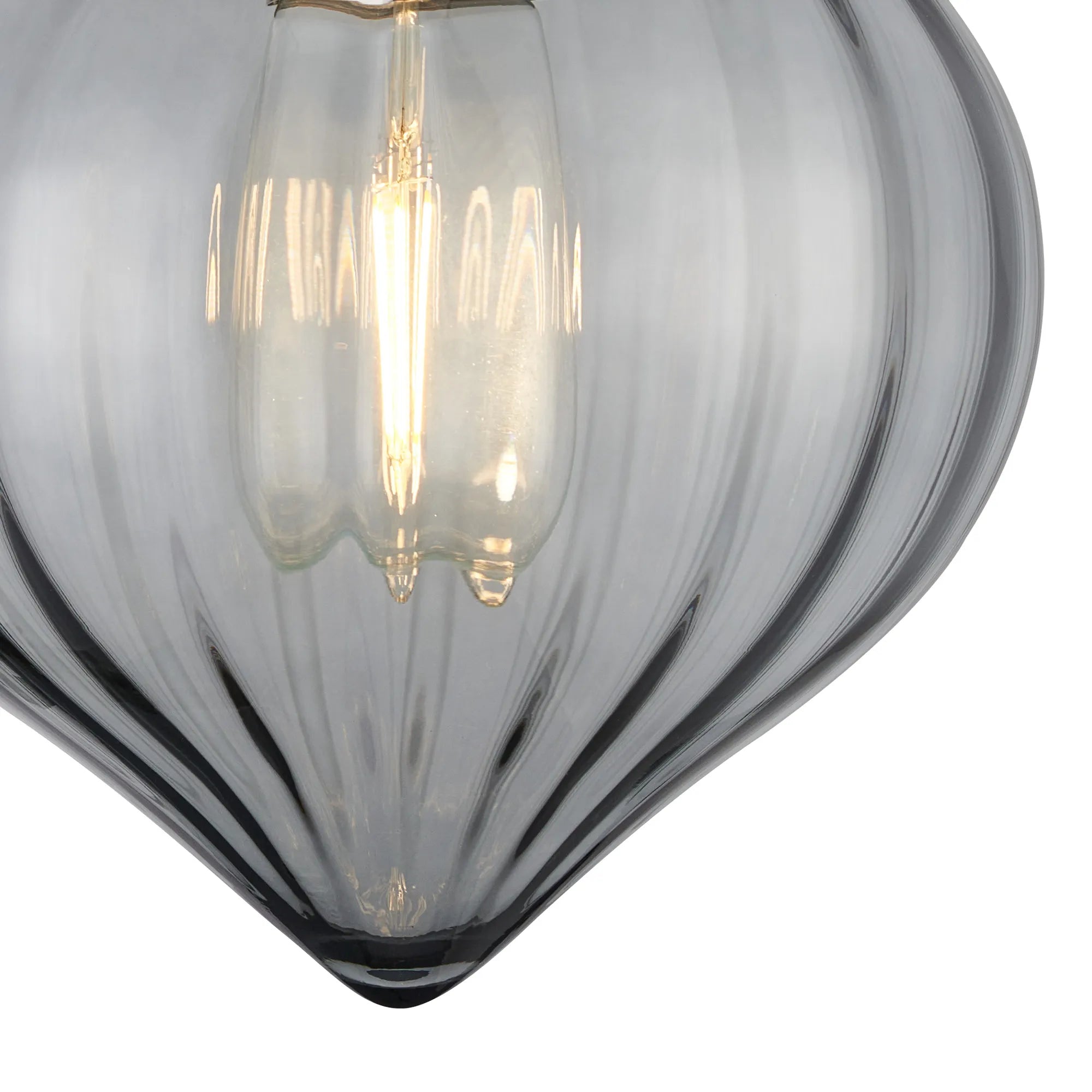 Grove Wall Light with Flower Bud Shade - Polished Nickel & Smoke