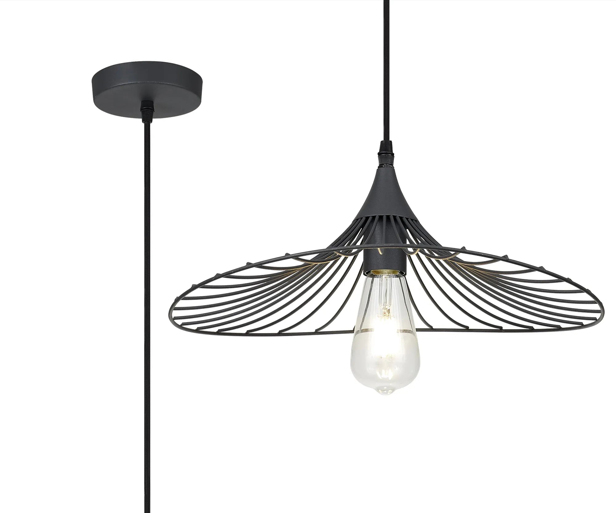 Halstead Shallow Pendant - Graphite