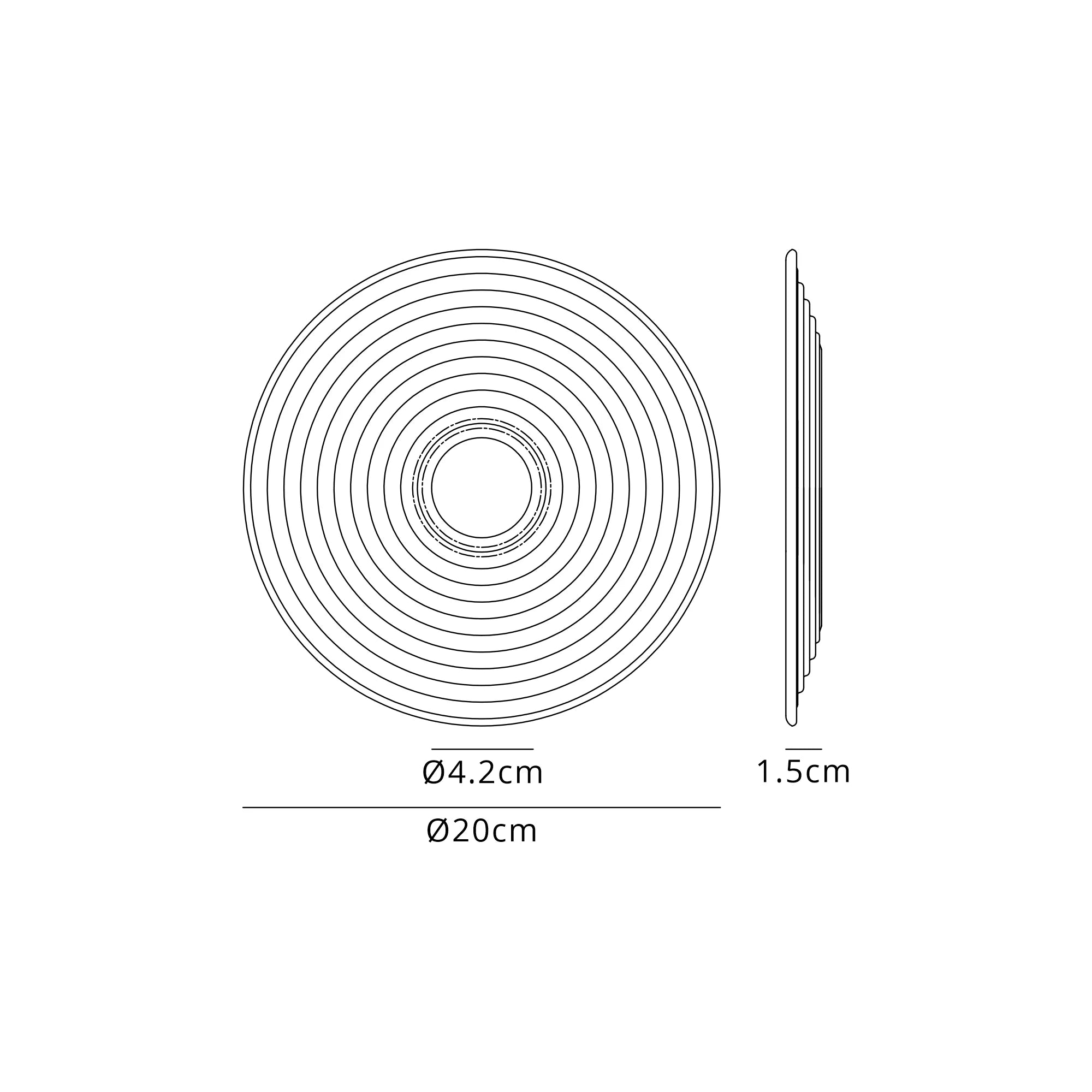 Milton 20cm Round Glass (A) - Clear
