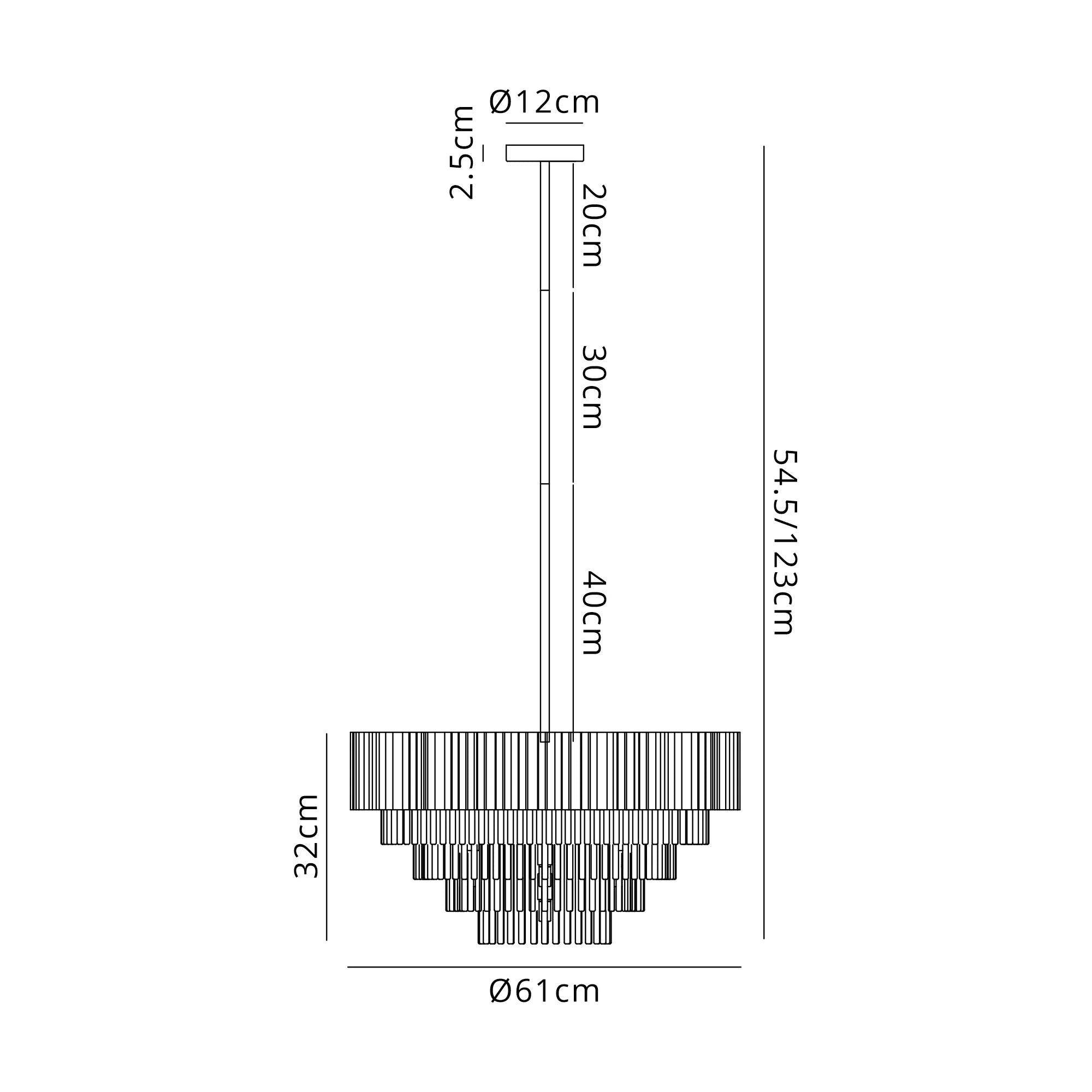 Eastney Fixed Pendant 11 Light - Oxidised Coffee & Polished Chrome & Clear Glass
