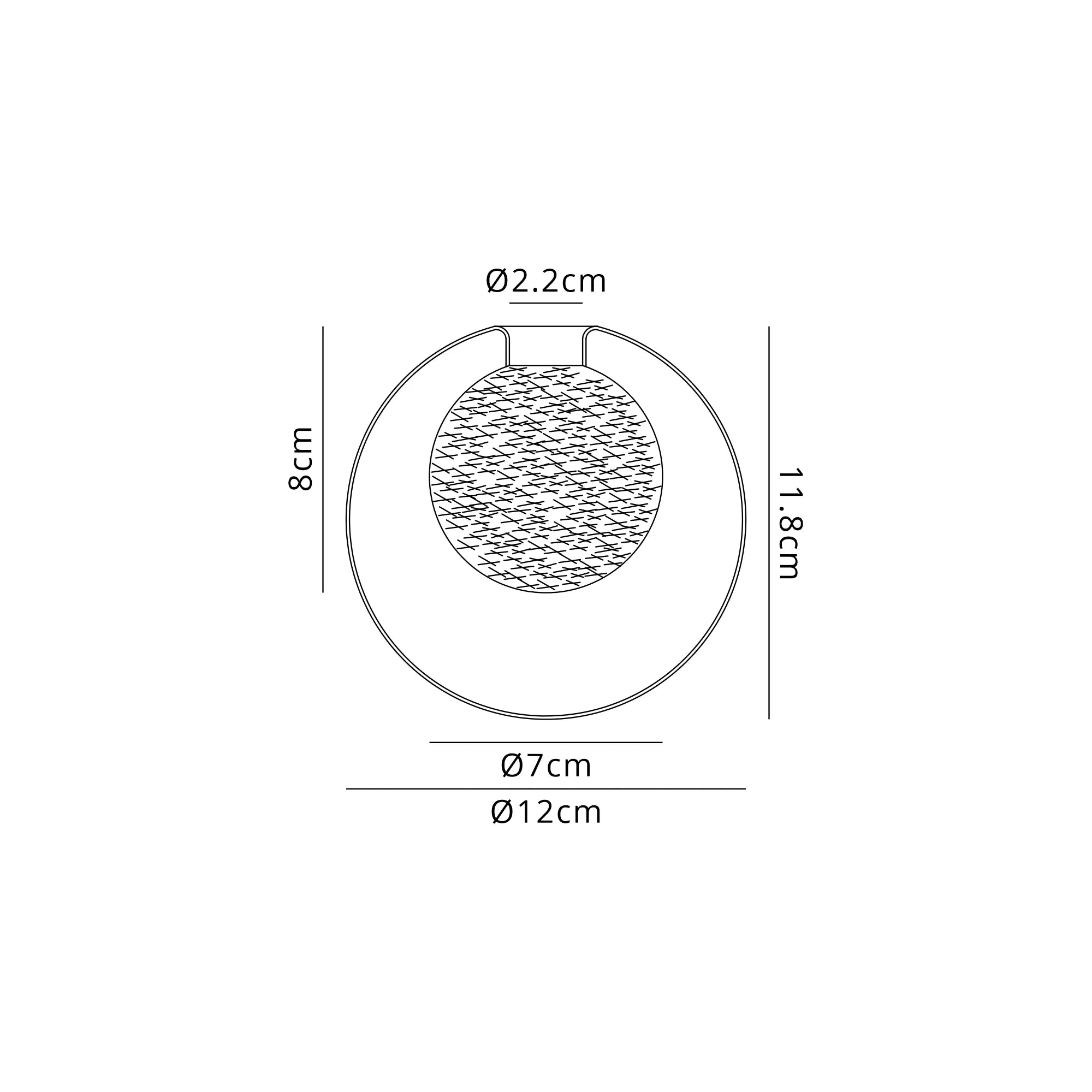 Bradley 12cm Round Clear with Inner Black Globe (C) Glass Shade