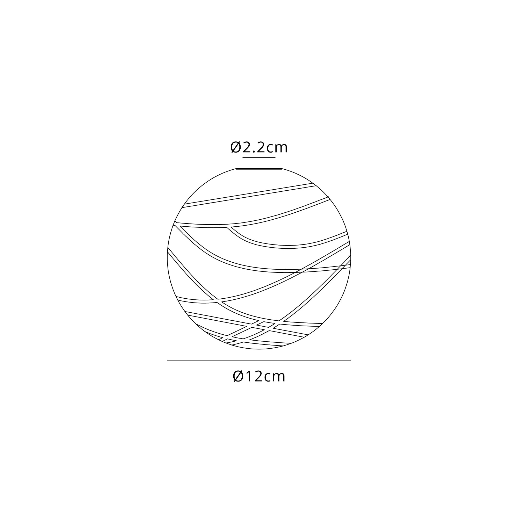 Bradley 12cm Dune Effect Round Glass Shade (F) - Clear