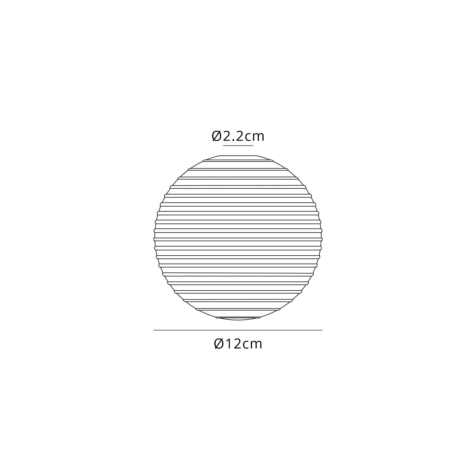 Bradley 12cm Ribbed Round Glass Shade (H) - Clear