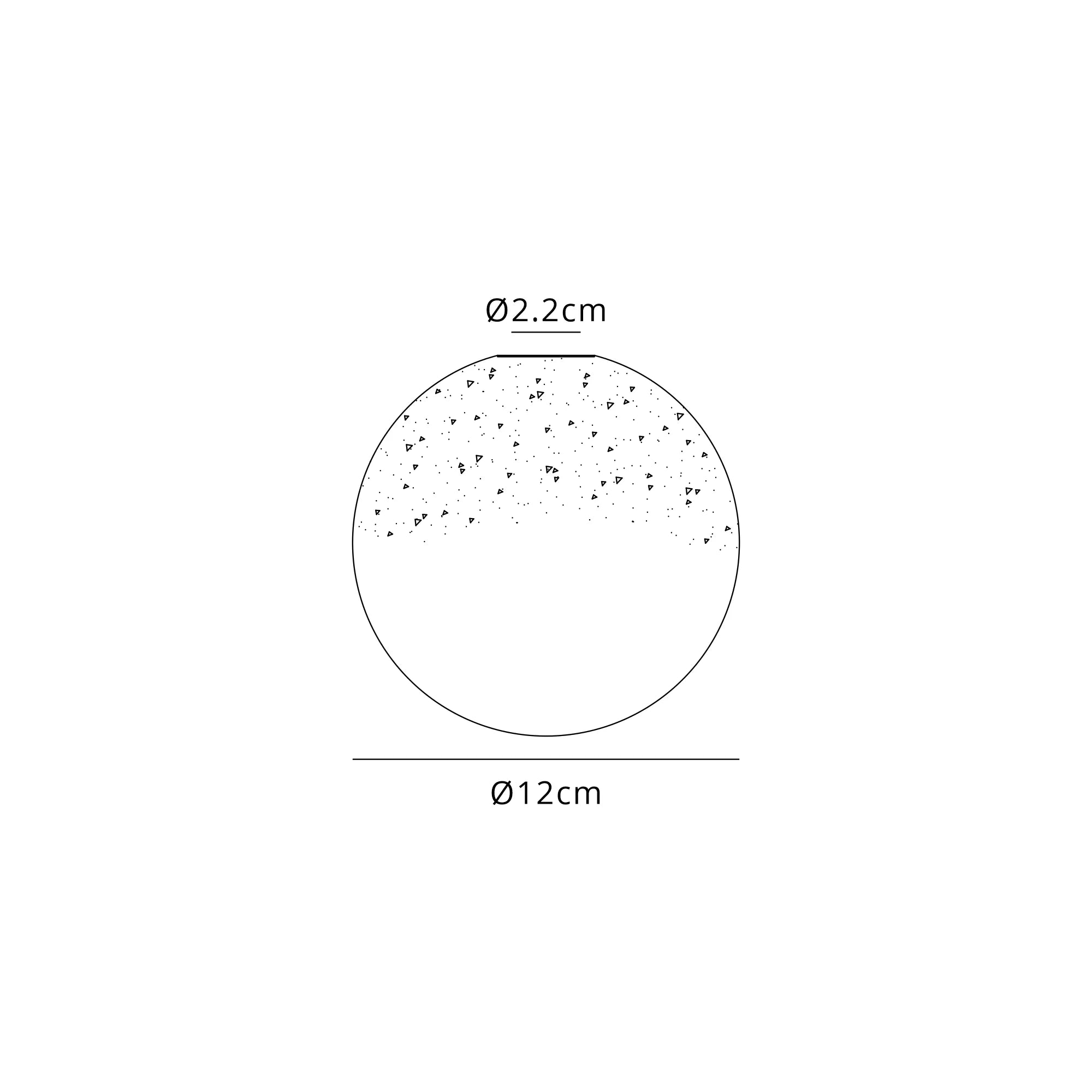 Bradley 12cm Two-Tone Snow Specks Round Glass Shade (K) - White & Clear