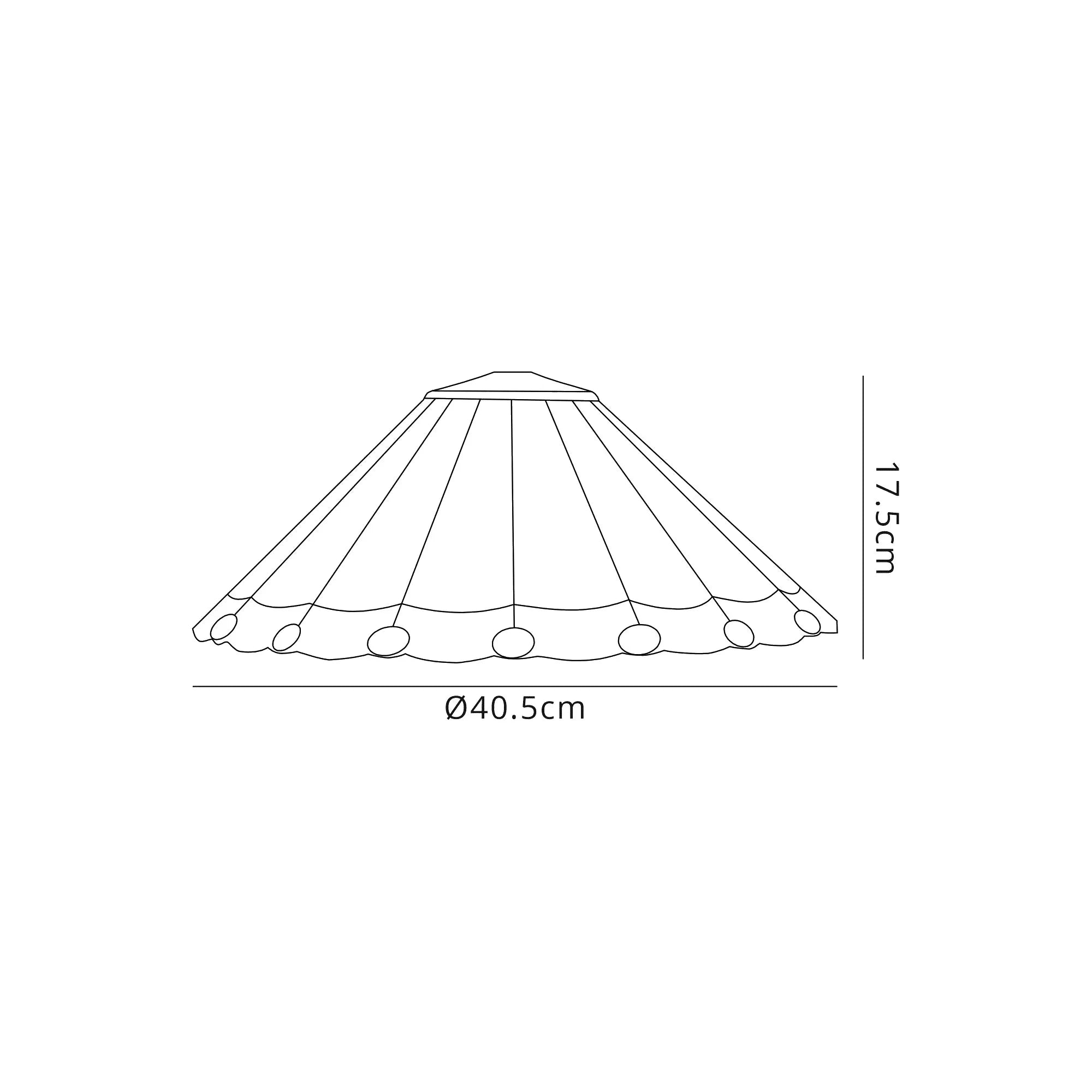 Amberley Tiffany 40cm Shade Only - Blue & Cream & Crystal