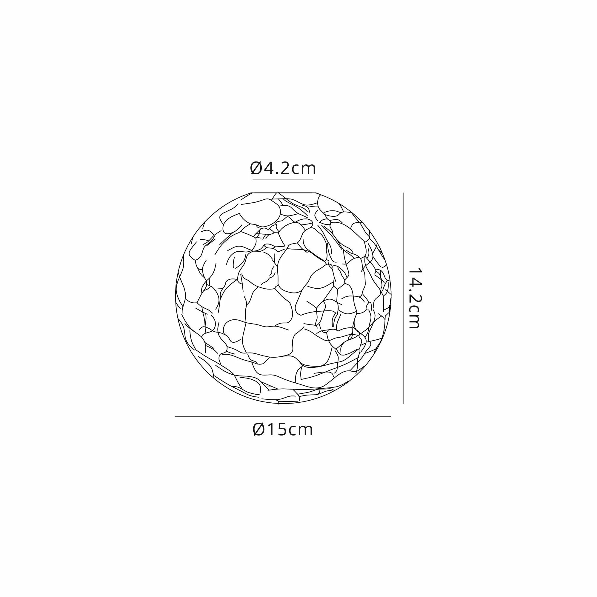 Sycamore 15cm Round Crackled Glass Shade - Clear