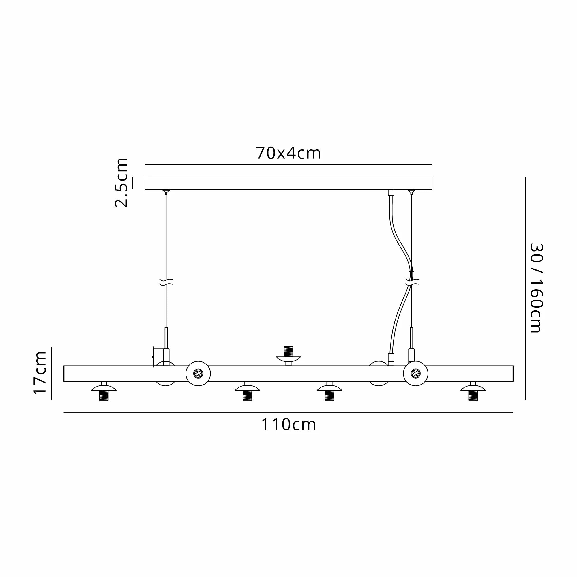 Deacon Linear Pendant (Frame Only) 9 Light - Satin Black