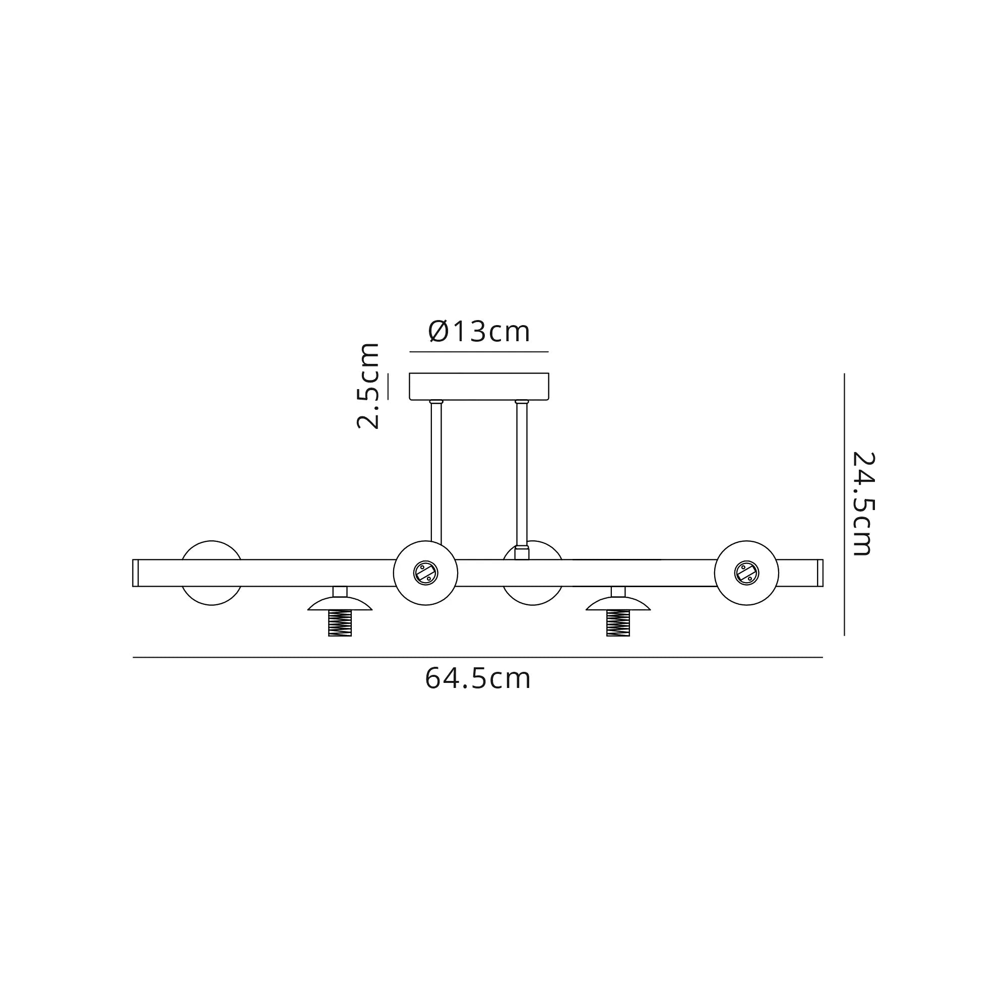 Deacon Semi-Flush Ceiling Light - (Frame Only) 6 Light - Satin Nickel