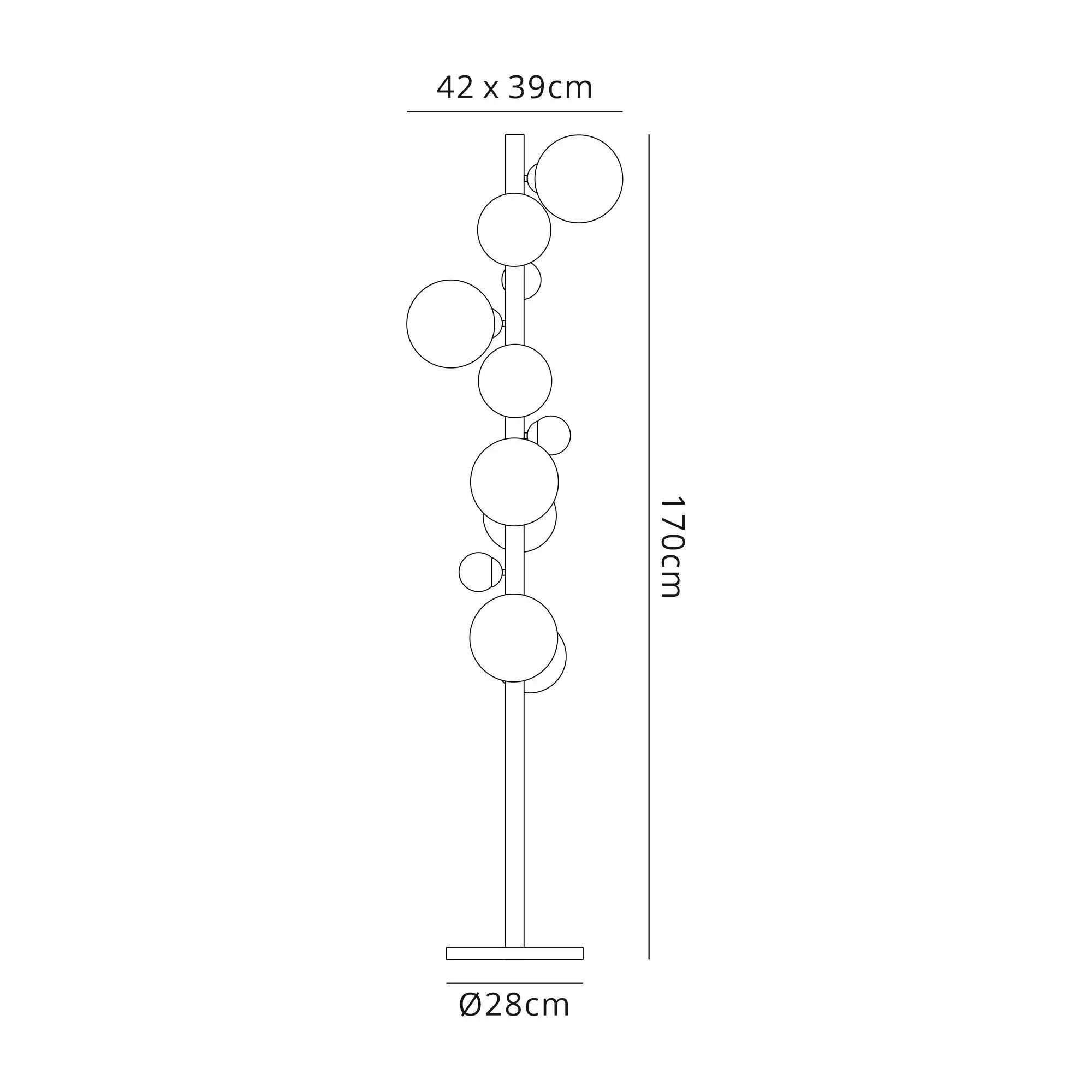 Deacon Floor Lamp 1 Single Light - Satin Gold Iridescent Plated Glass