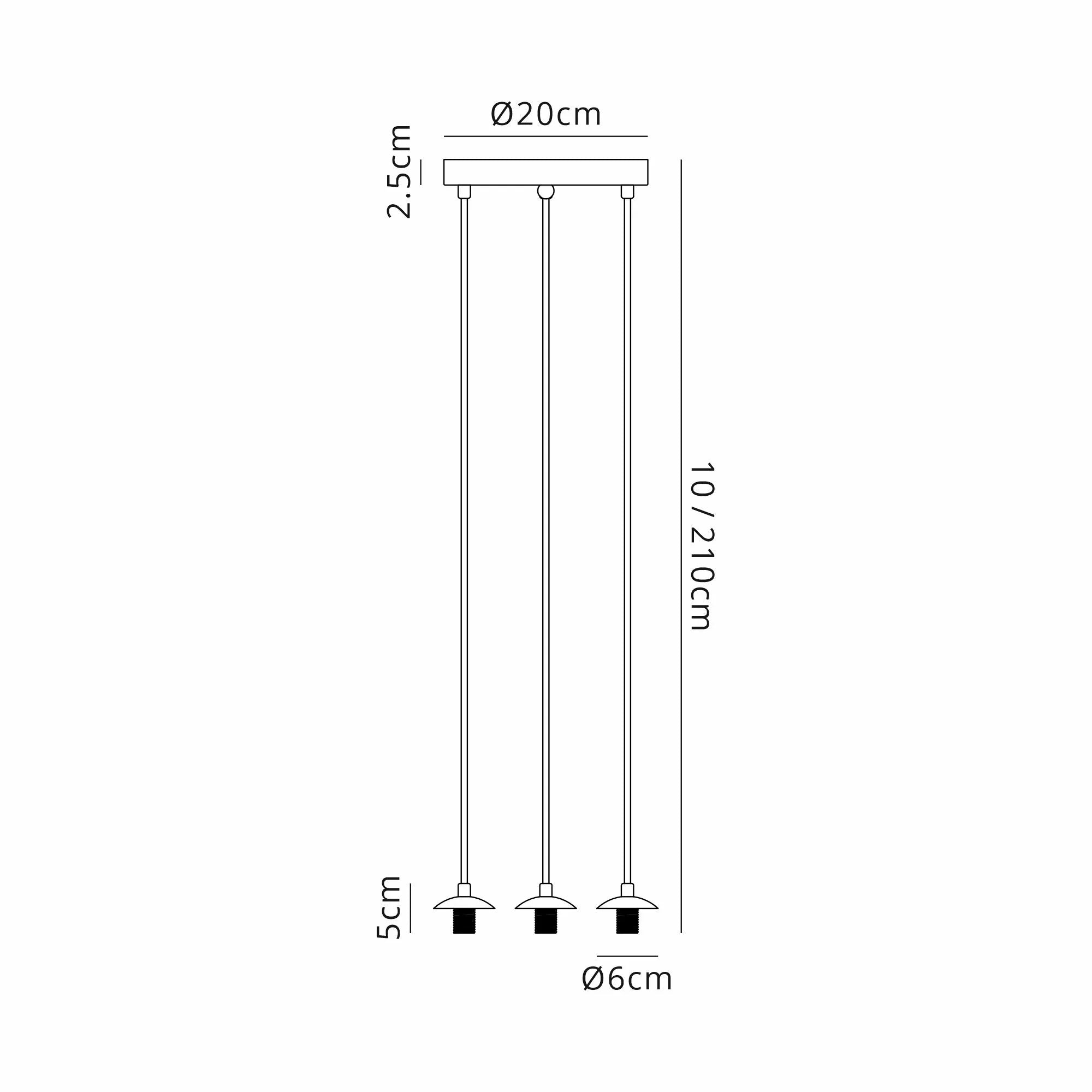 Deacon Round Pendant (Frame Only) 3 Light - Satin Gold