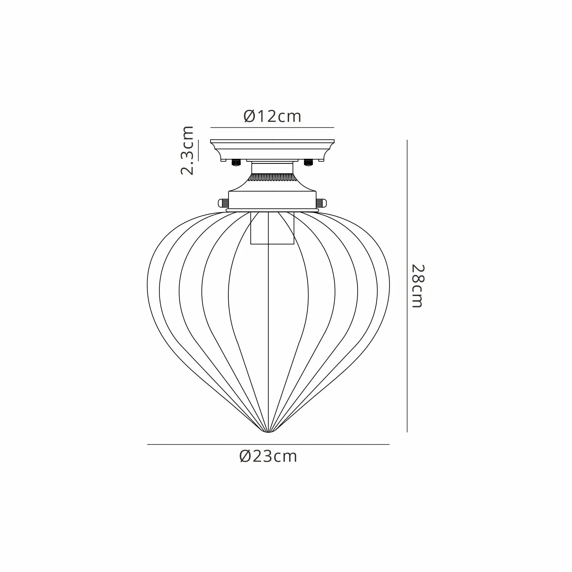 Grove Flush Ceiling Light with Flower Bud Shade - Polished Nickel & Clear