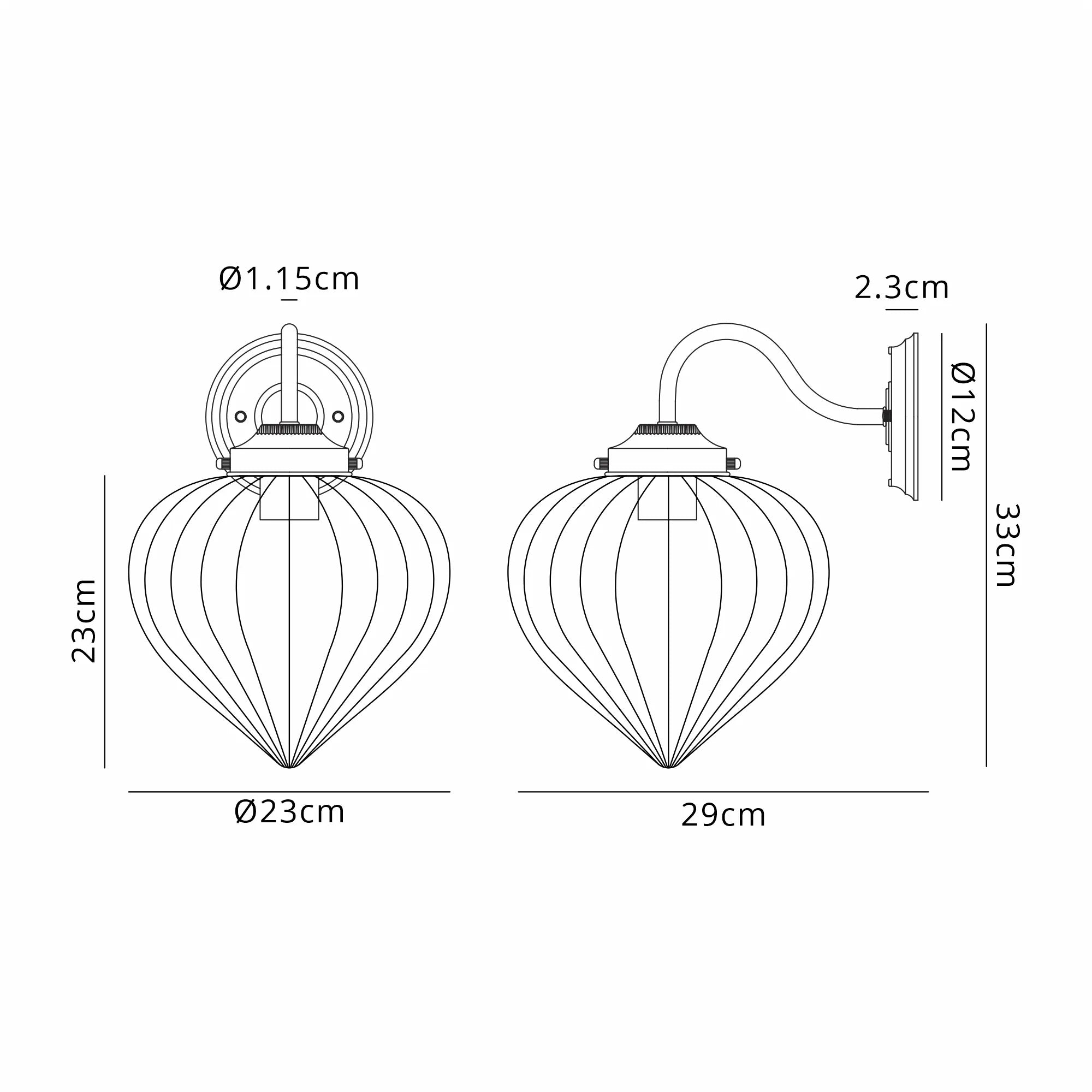 Grove Wall Light with Flower Bud Shade - Polished Nickel & Cognac