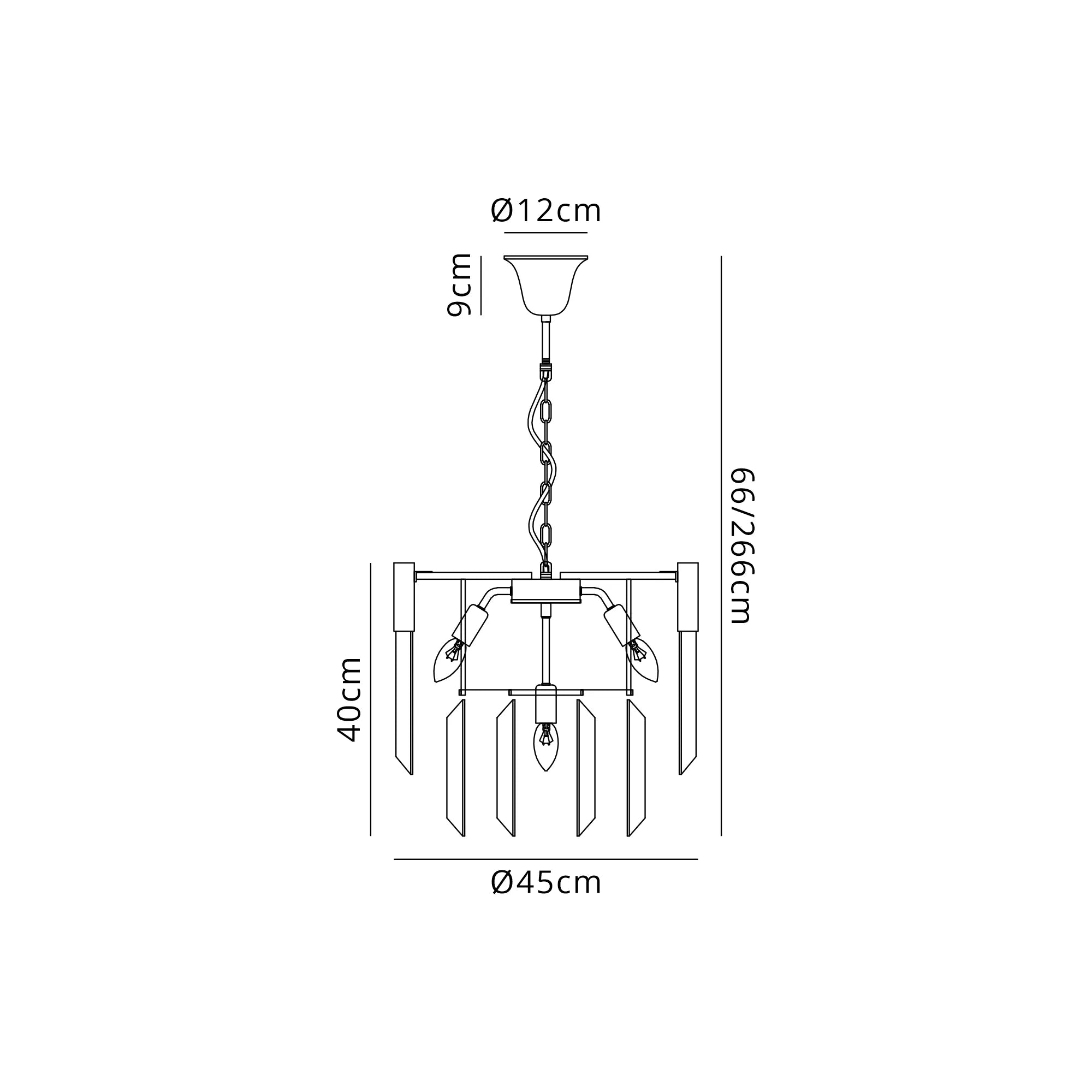 Cedar 45cm Pendant Round 5 Light - Polished Nickel & Clear