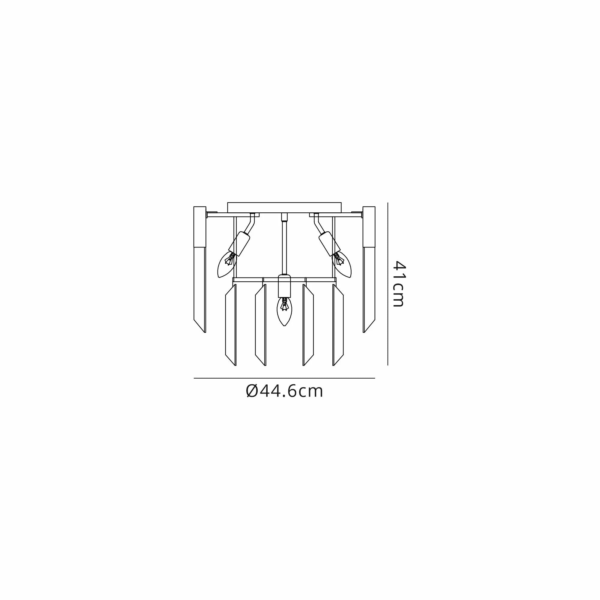 Cedar 45cm Flush Ceiling Round 5 Light - Brass & Smoked