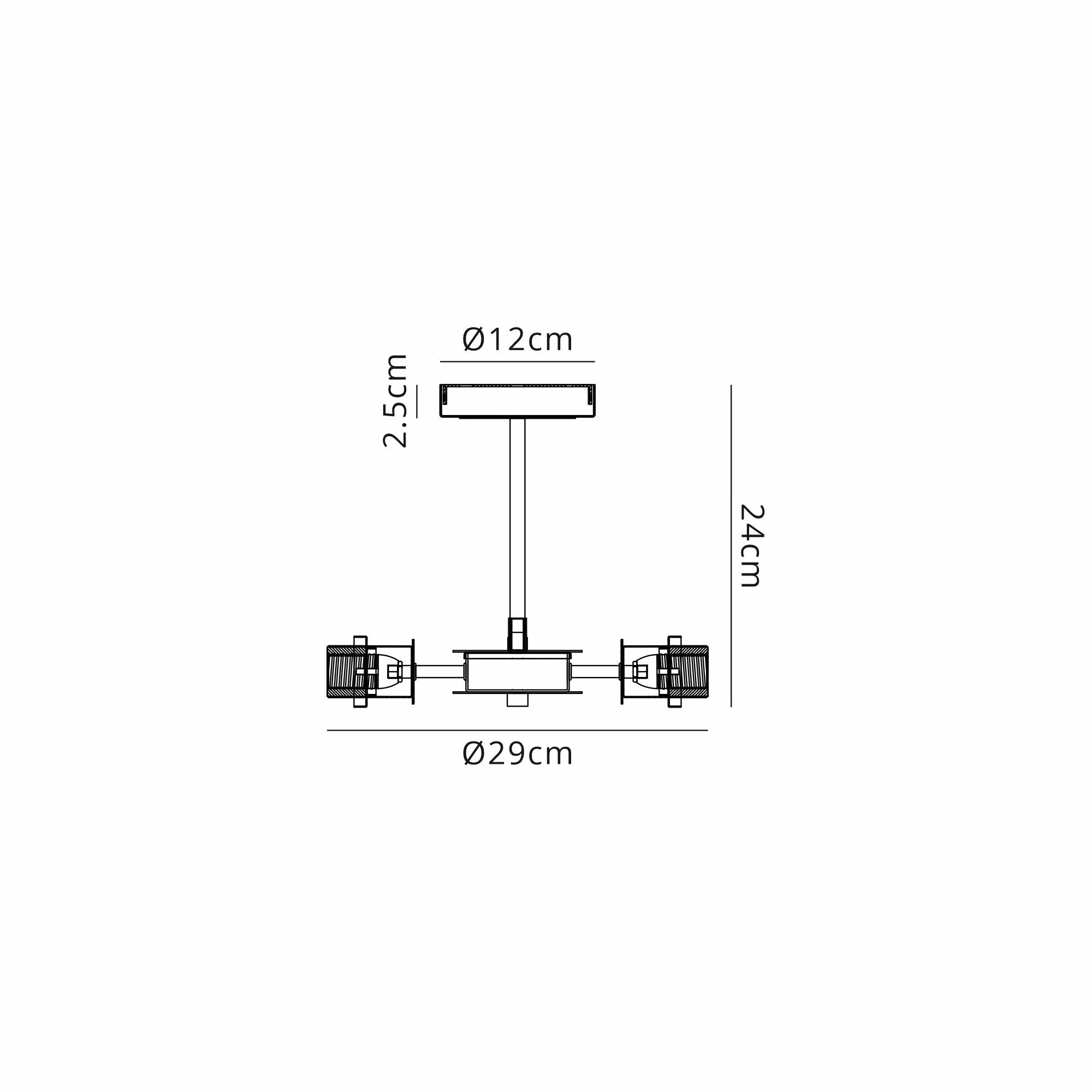 Sycamore Semi Ceiling 3 Light Satin Nickel & Satin Black