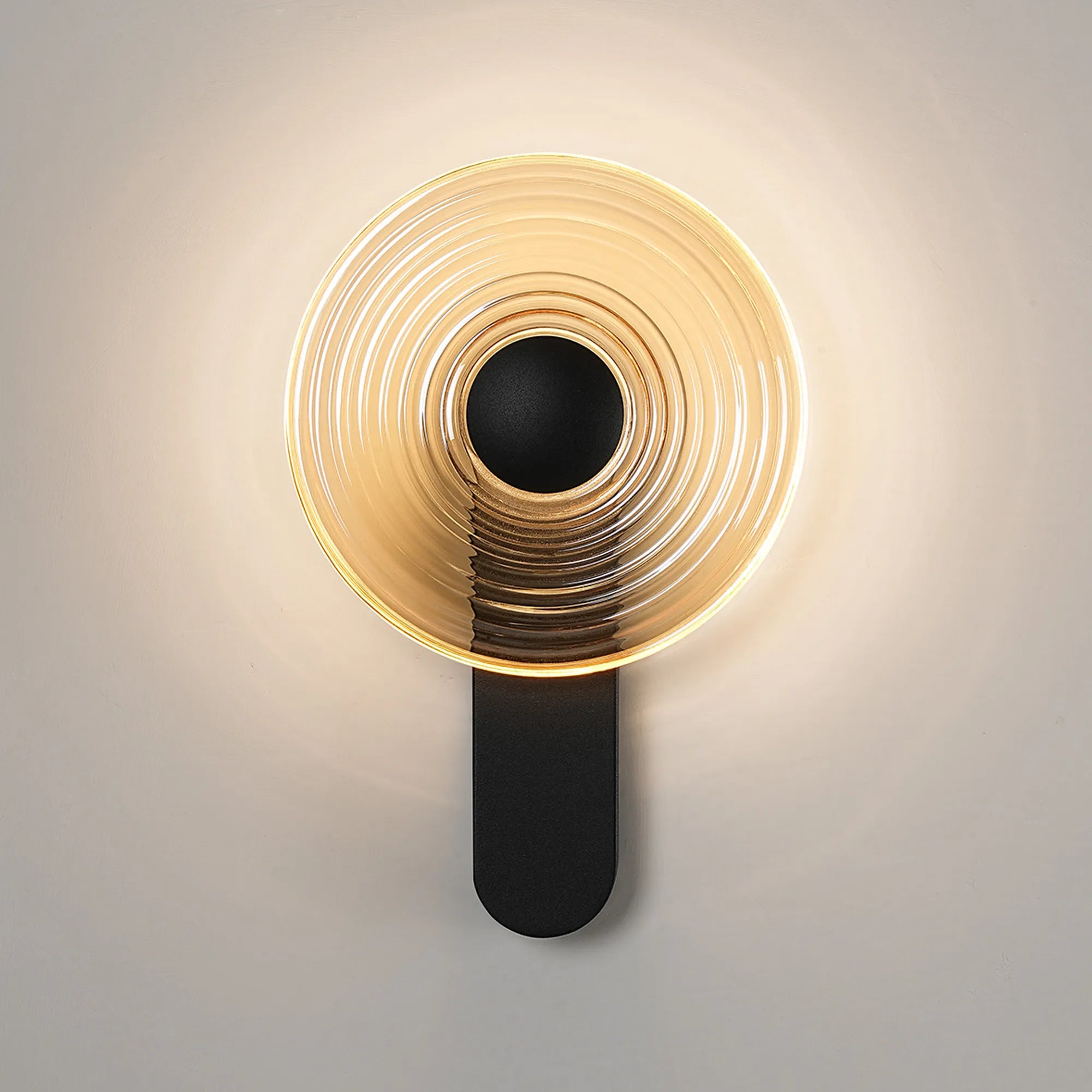Milton Wall Lamp - Satin Black & Amber