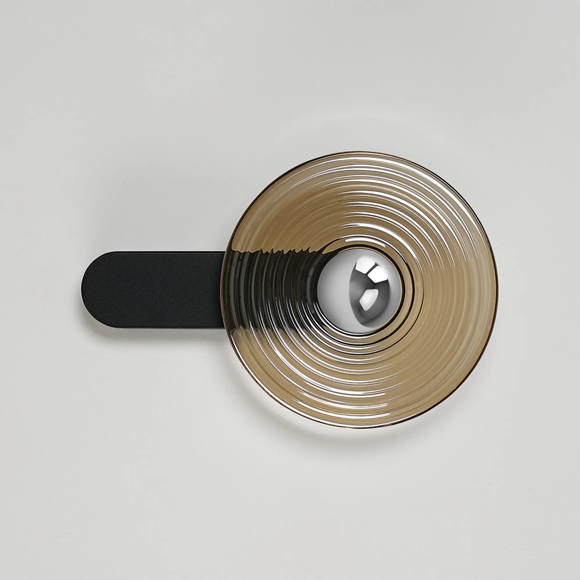 Milton Wall Lamp - Satin Black & Amber & Chrome