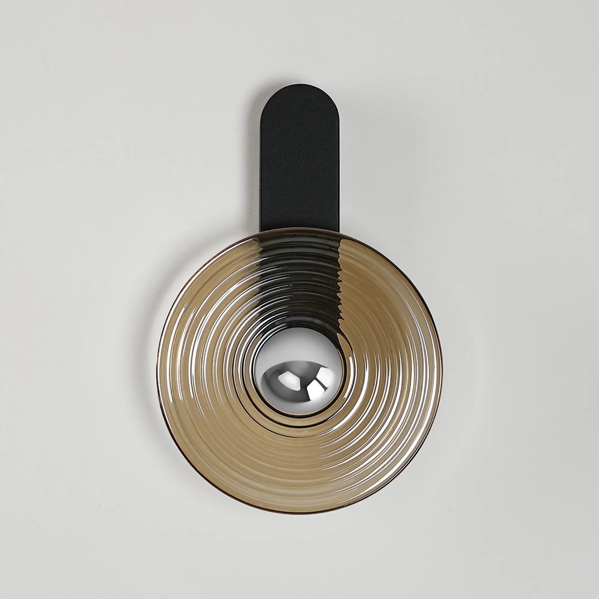 Milton Wall Lamp - Satin Black & Amber & Chrome