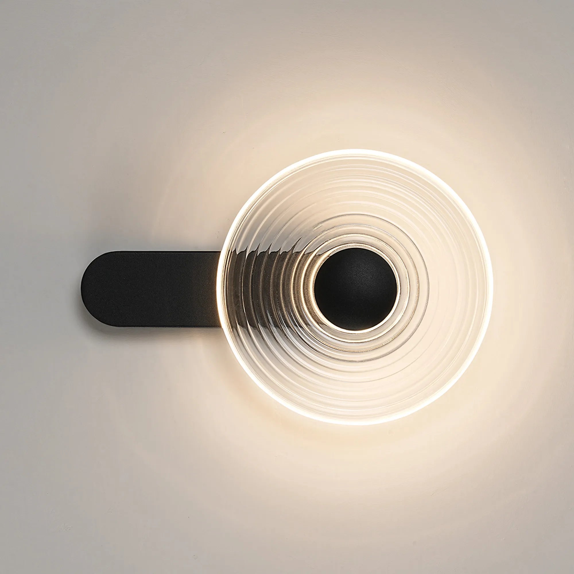 Milton Wall Lamp - Satin Black & Clear